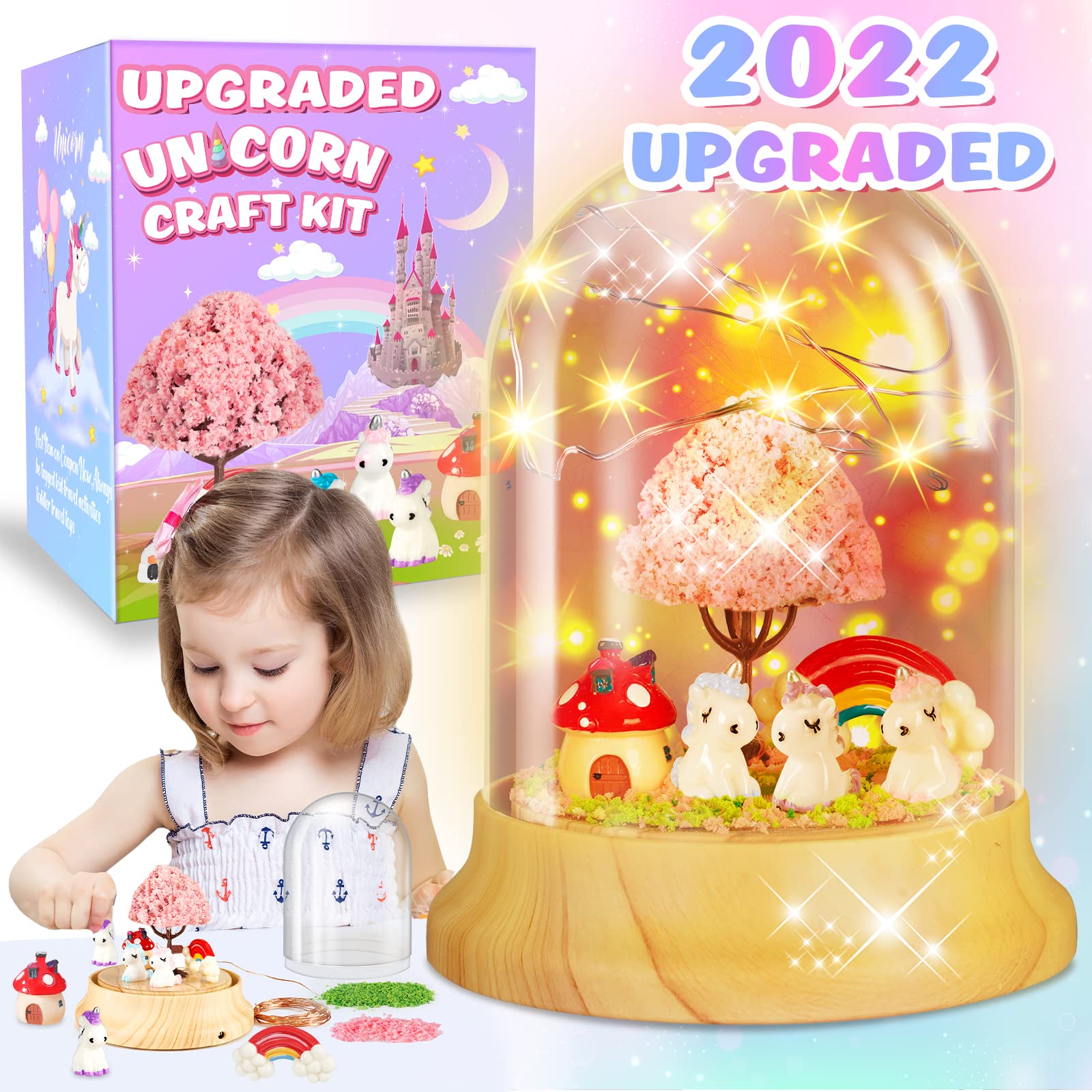 PARIGO Unicorn Toys Gifts for Girls Kids 13pcs DIY Unicorn Night Light