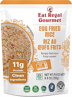 Eat Regal Gourmet Egg Fried Rice, 8.8 oz Pouches, Pack of 6, Microwave Ready, Halal