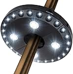 Patio Umbrella Light 3 Brightness Modes Cordless 28 LED Lights-4 x AA Battery Operated,Umbrella Pole Light for Patio Umbrellas,Camping Tents or Indoor Use