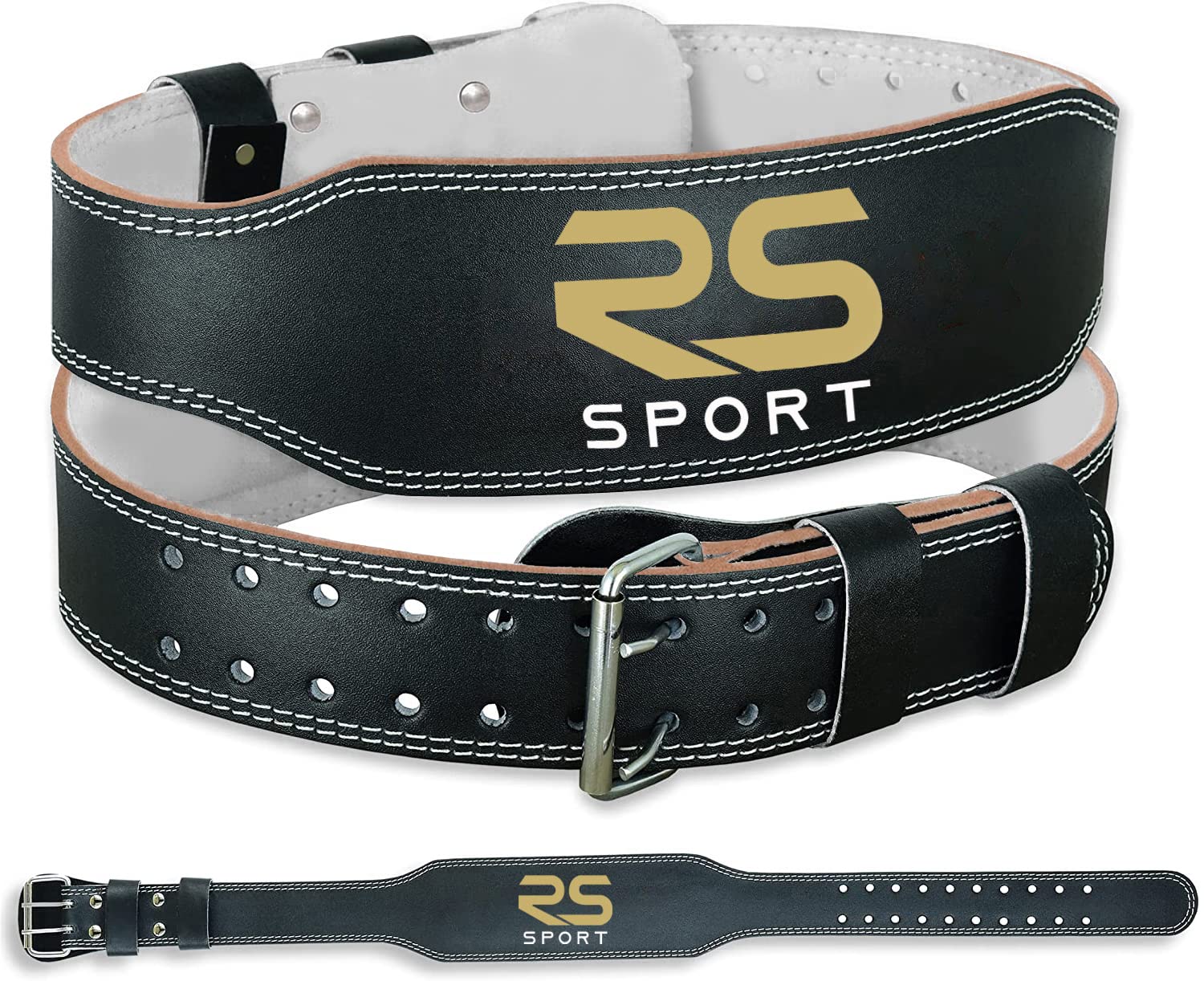 RS SPORT Cintura Palestra Sollevamento Pesi, 10 Fori Regolabile, Cinta Professionale Pesistica, Bodybuilding, Fitness, Gym, Allenamento Powerlifting, Palestra, Imbottita Schiena per Uomo Donna
