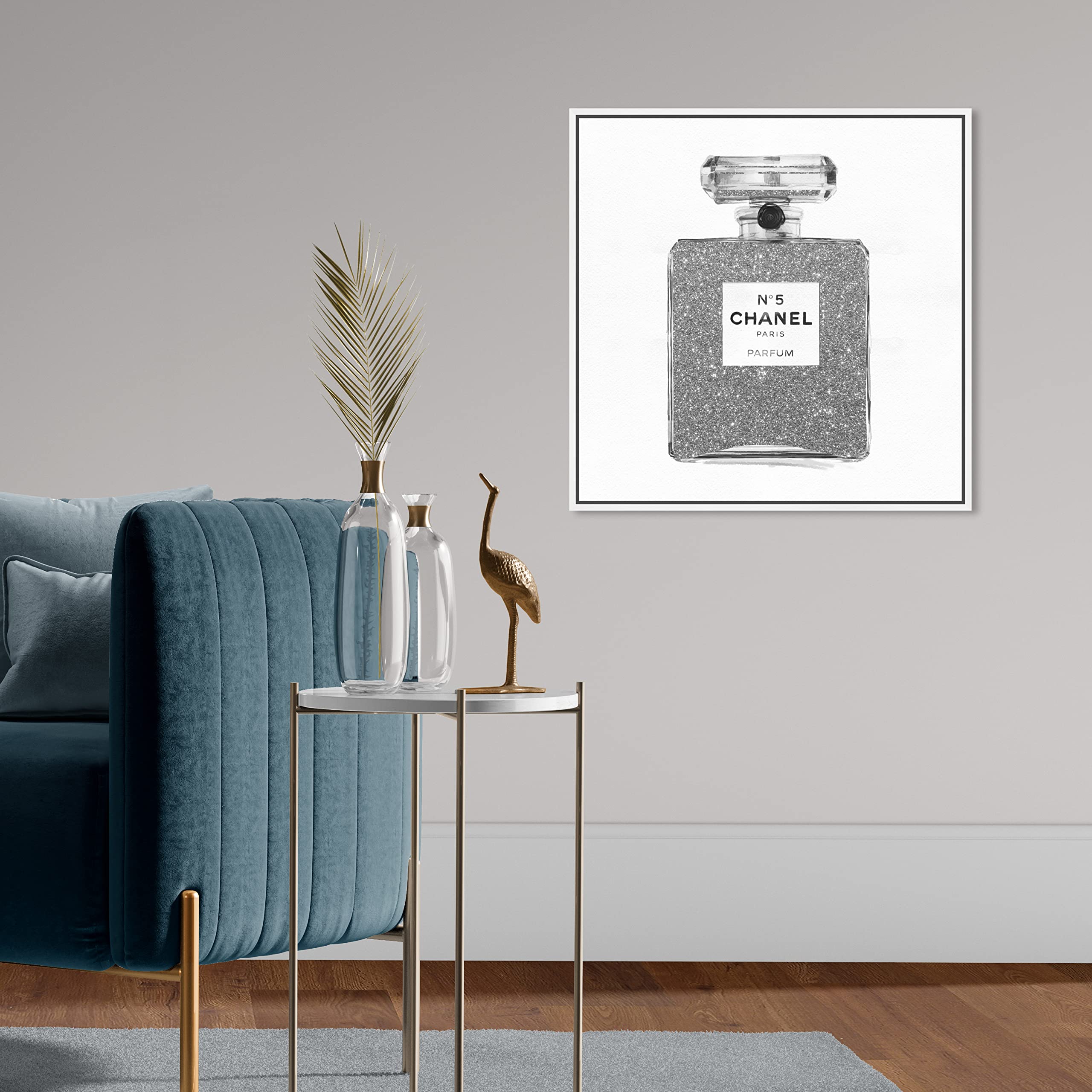 Amazon.com: Oliver Gal Silver Classic Number 5 Canvas Print Wall