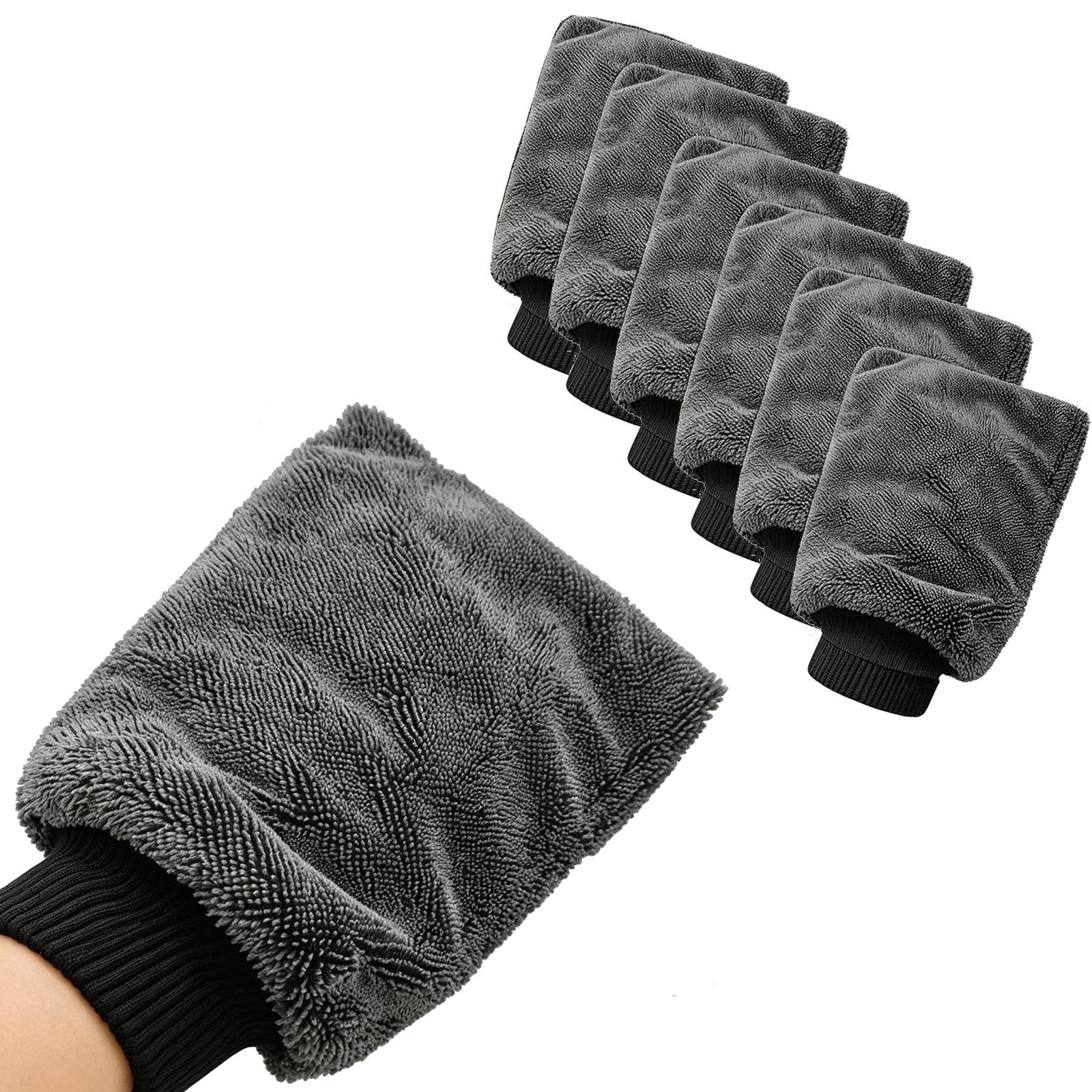 Hochsaugfähiger Mikrofaser-Trocknungshandschuh, Trockenhandschuh (6Pc)