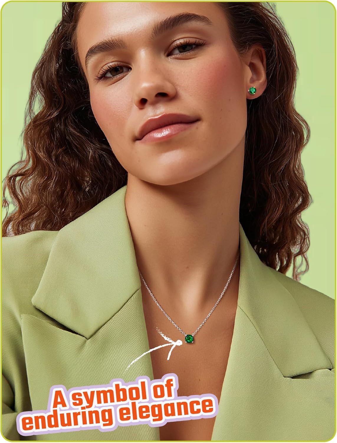 14K Gold Plated Crystal Solitaire 1.0 Carat(6.5mm) Birthstone Pendant Cubic Zirconia Necklace, Dainty Sterling Silver Necklace for Women, Birthday Mother's Day Gifts - Image 2