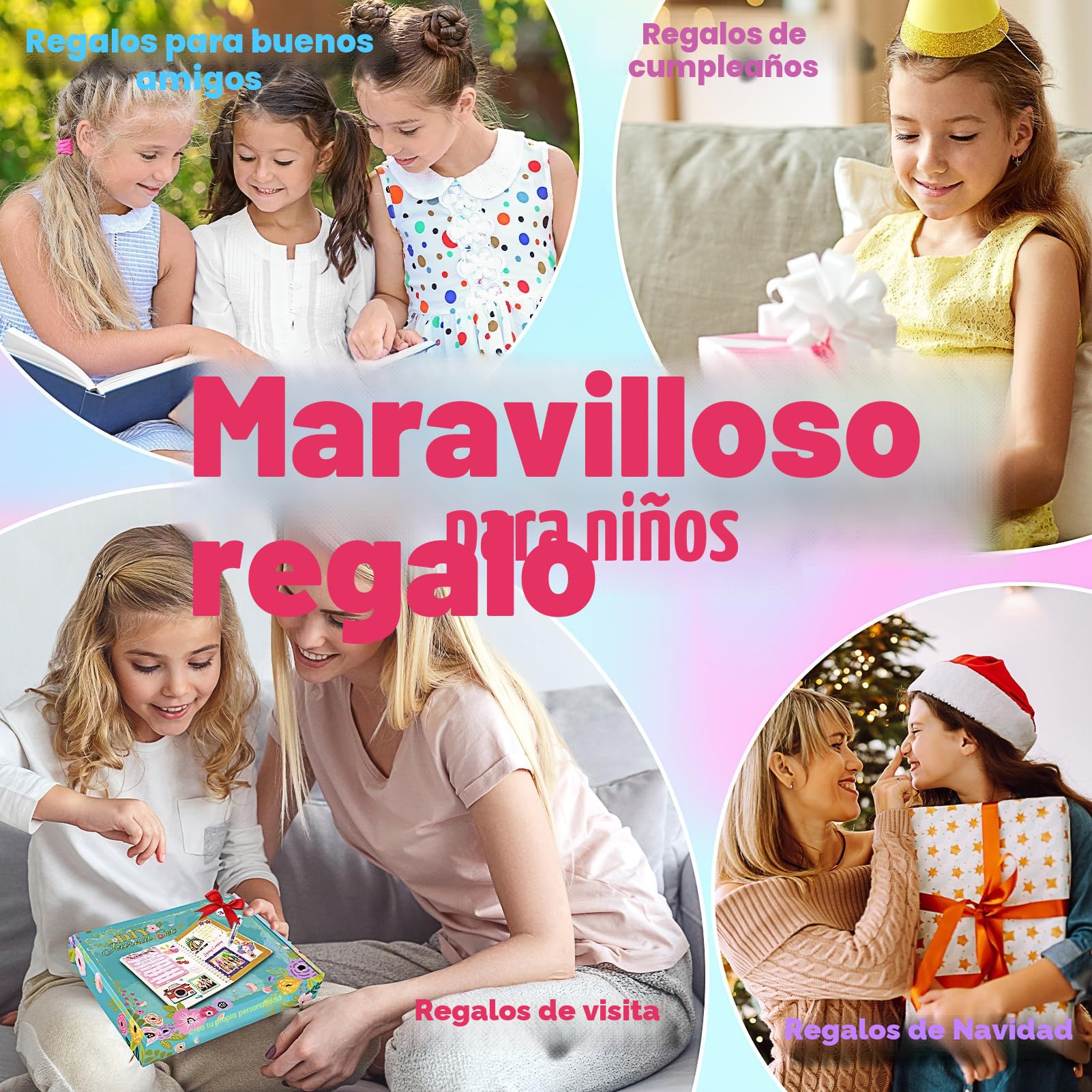 Anginne Regalo Niña 6-12 Años, Scrapbooking Materiales Diario Secreto, Juguetes 5-10 Años, Kit Manualidades Journal