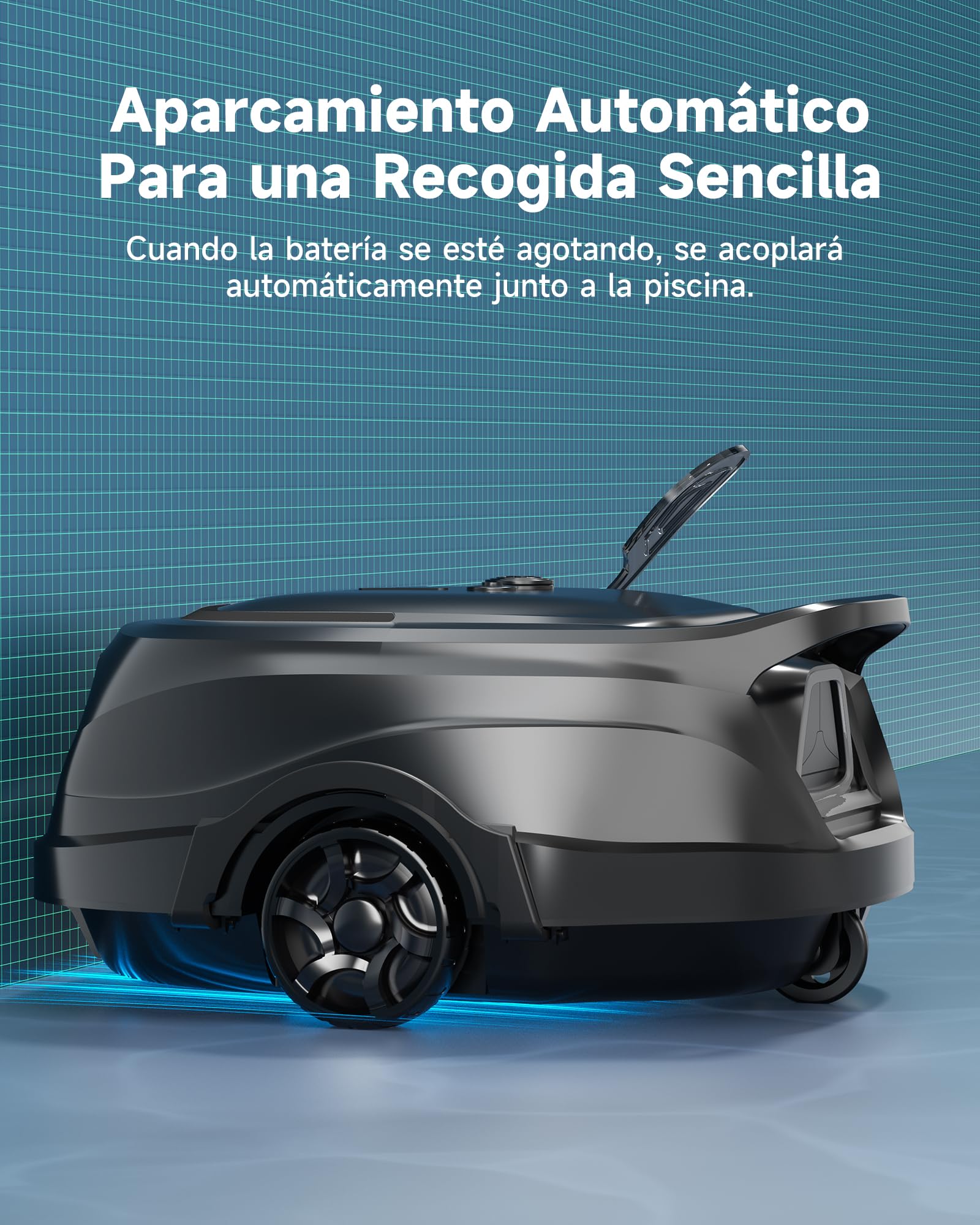 WYBOT A1p Robot Piscina Limpiafondos Inalámbrico para Piscinas sobre Suelo, Aspirador Automático, 120 Min Autonomía, Doble Filtración, LED, Carga 2,5h, 4 Modos,Verde Oliva