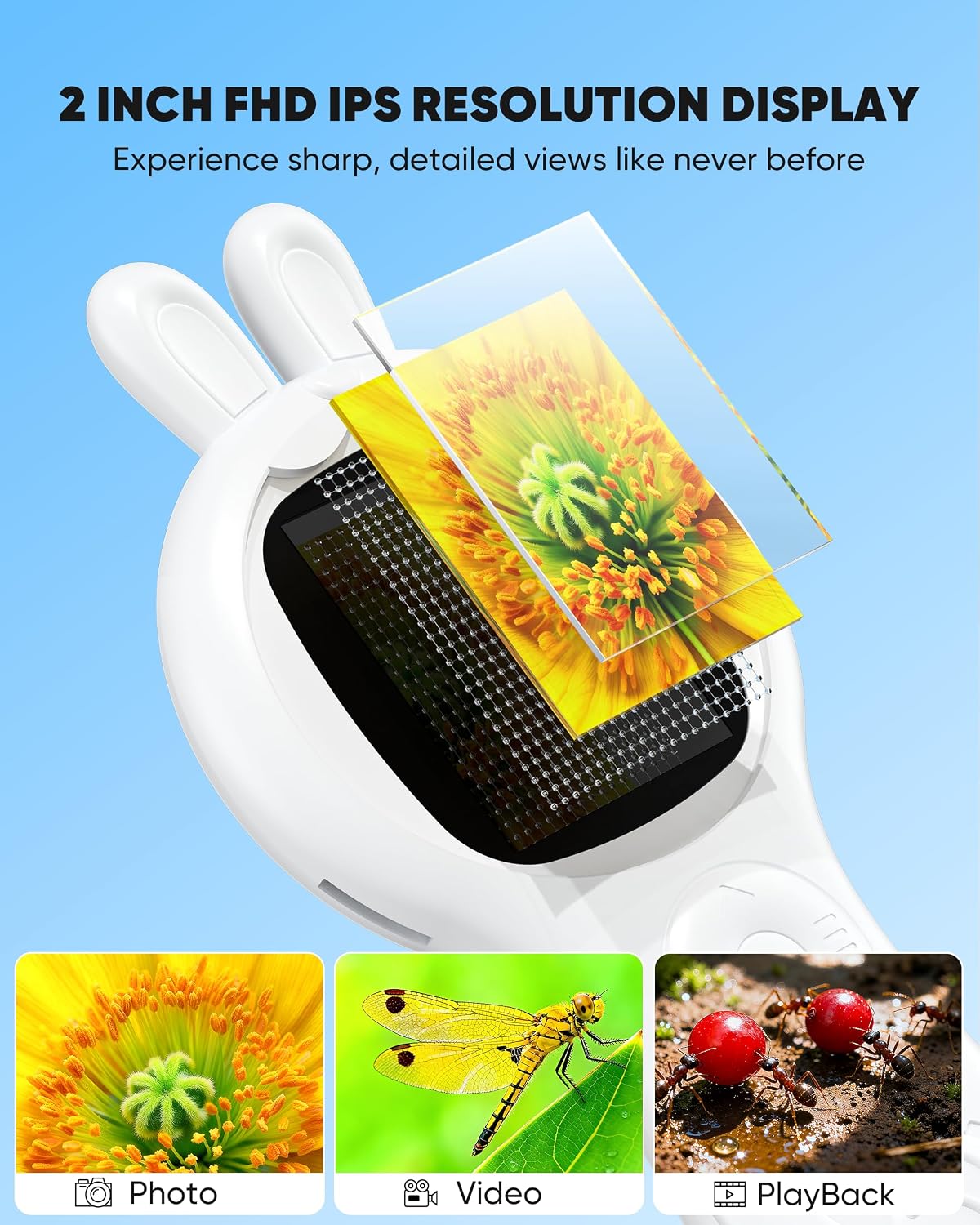 Microscope for Kids, Portable Digital Microscope with 500X Magnifying Glass, Handheld Camera Mini Pocket Magnification, Educational Christmas Birthday Gifts for Ages 4 5 6 7 8 9 10 11 12