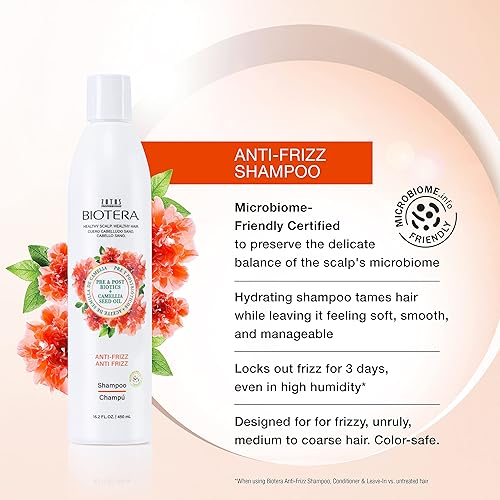 Miniatura 2 de Biotera Anti Frizz Smoothing Shampoo  Smooths & Controls Frizzy, Unruly Hair  Microbiome Friendly  Vegan & Animal Test Free  Paraben Free  Color-Safe