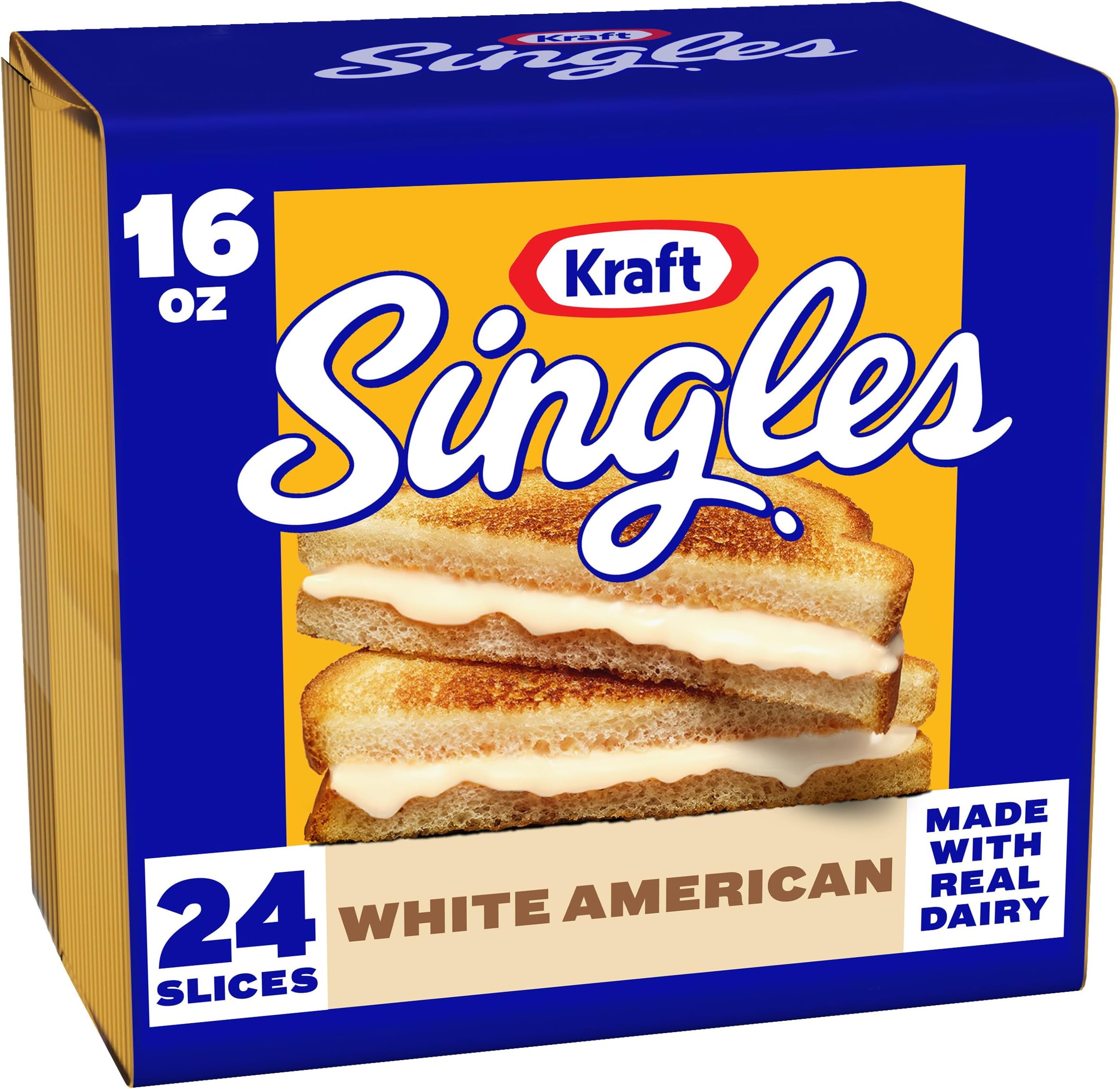 Kraft Singles White American Slices, 24 ct Pack