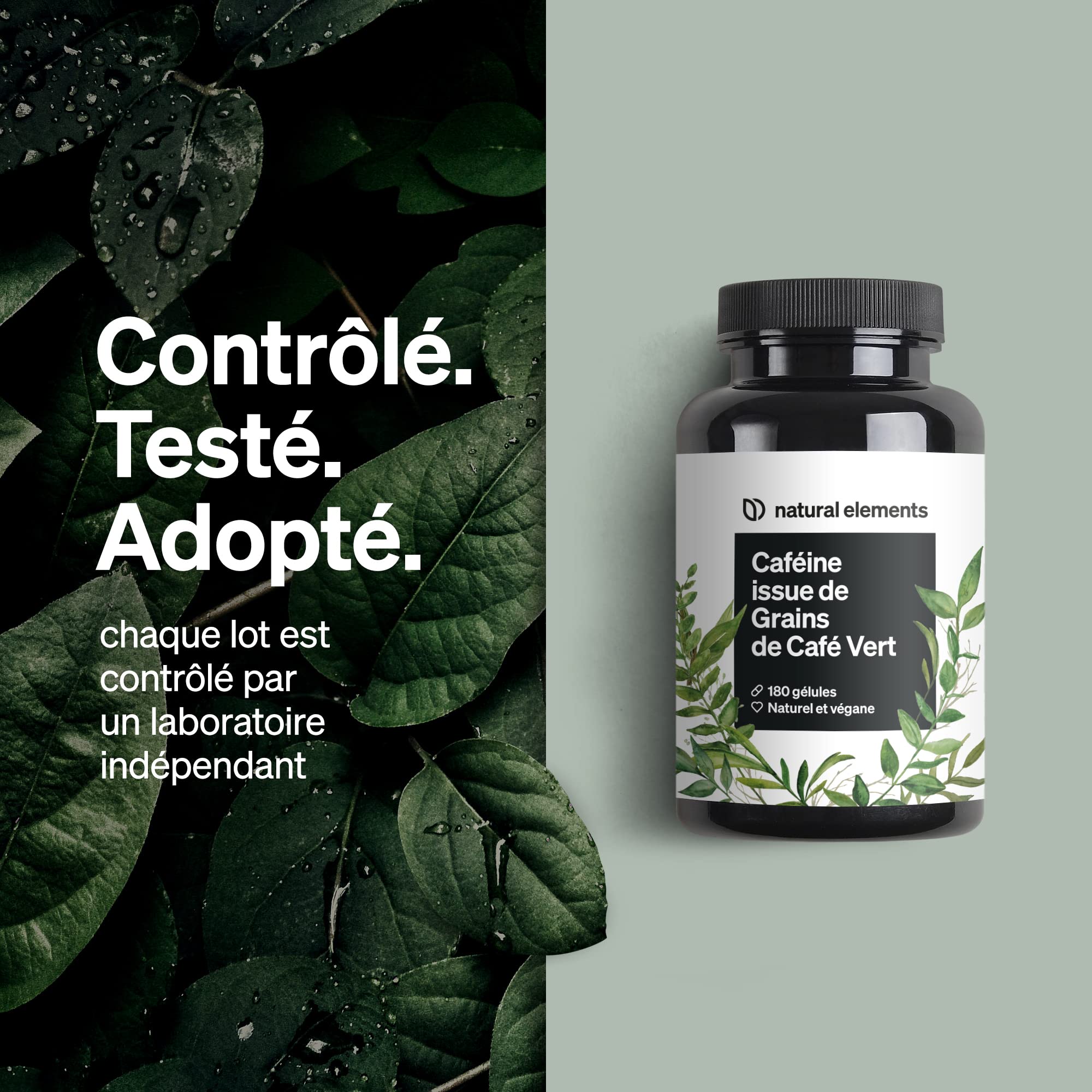 Gélules de caféine – 200 mg de caféine naturelle/gélule – 180 gélules – alternative naturelle aux comprimés de cafeine – végane, hautement dosé – produit et contrôlé en laboratoire en Allemagne