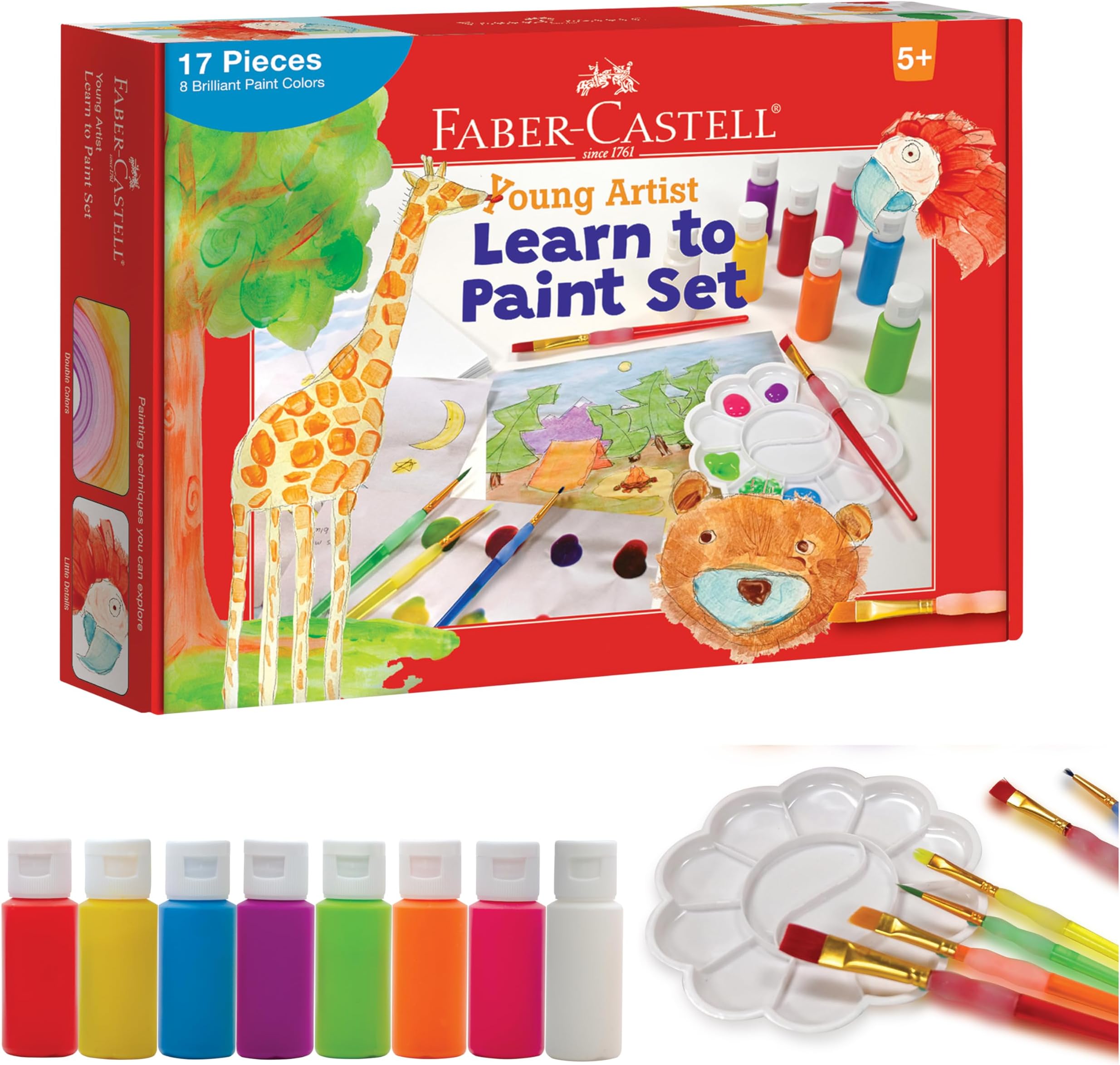 Faber-Castell Young Artist Learn to Paint Set - Washable Paint Set for Kids