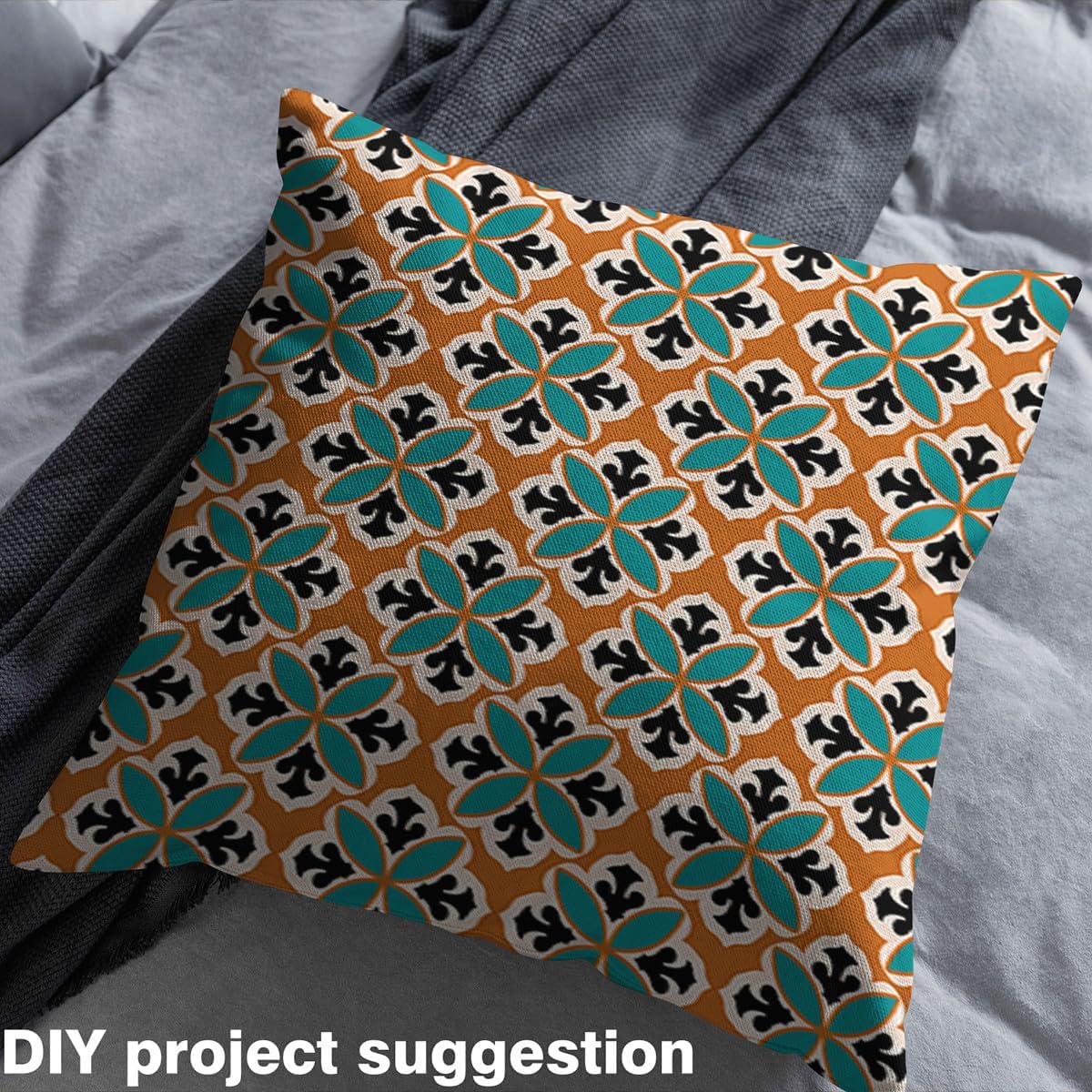 Feelyou Flower Fabric by The Yard, Vintage Flowers Pattern Upholstery Fabric for Chairs, Geometric Floral Exotic Style Decorative Waterproof Outdoor Fabric, 2 Yard, Green Brown