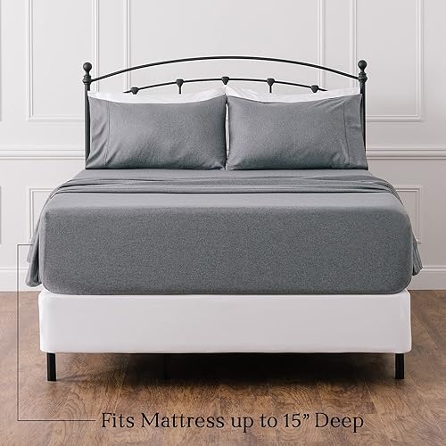 Miniatura 7 de Chanasya Juego de sábanas clásicas de lino sintético ultra suaves y lujosas texturizadas de alta calidad, poliéster hipoalergénico, 1 sábana