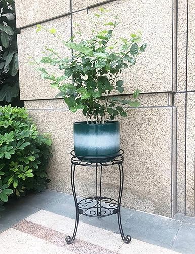Miniatura 5 de Soporte para plantas de 18.9 pulgadas de alto para maceta, soporte resistente para macetas para interiores y exteriores, metal a prueba de óxido,