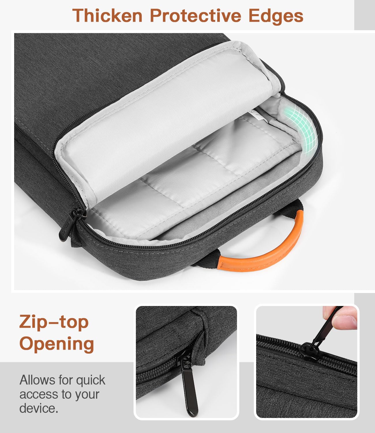 MoKo Etui na tablet, torba z paskiem na ramię i uchwytem, wiele przegródek
