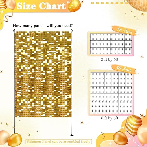 Miniatura 2 de Telón de fondo de lentejuelas doradas para pared, 18 paneles, decoración de fiesta para banquete de boda Azul bebé,Negro -,negro (Black