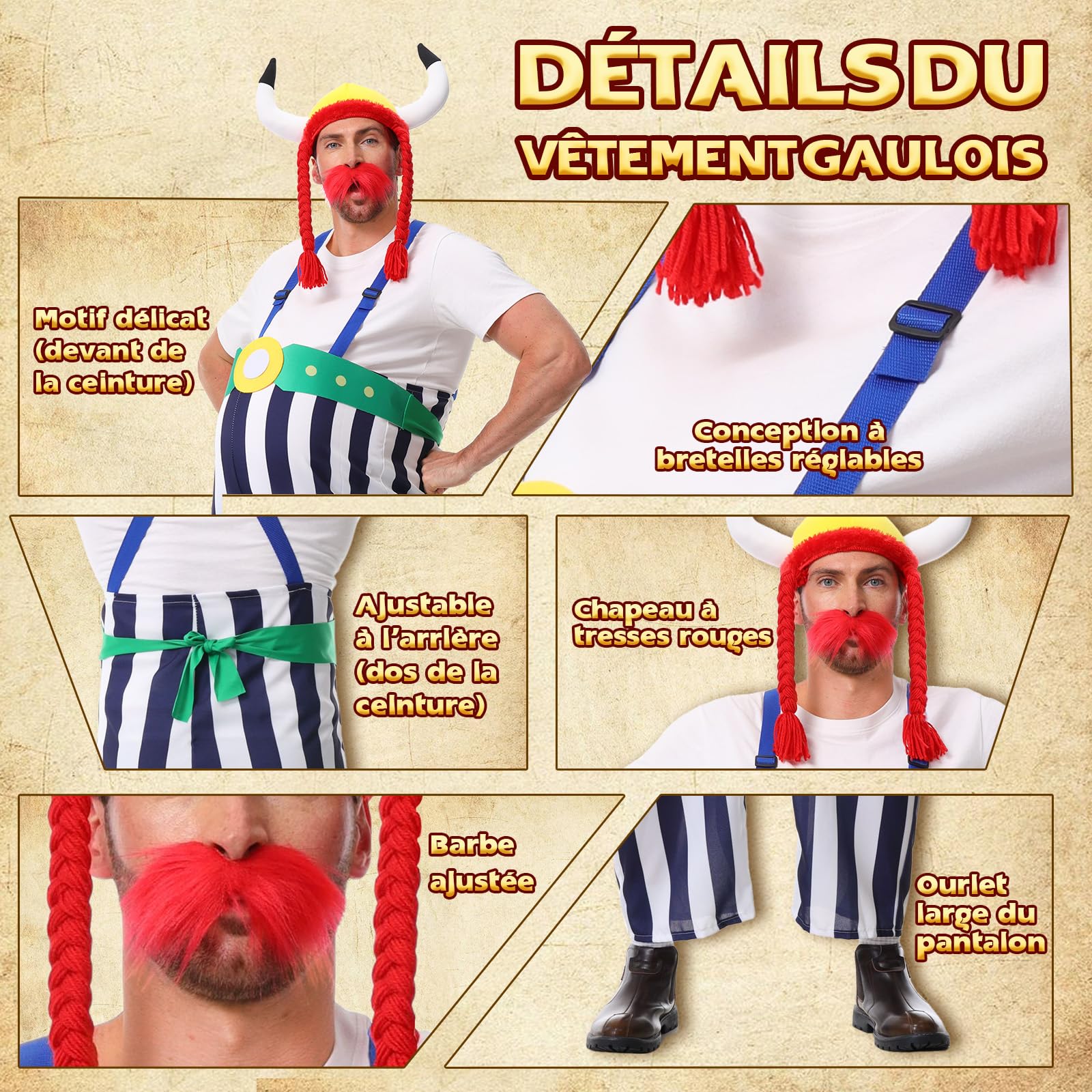 Gaulois Déguisement Homme avec Coussin de Ventre