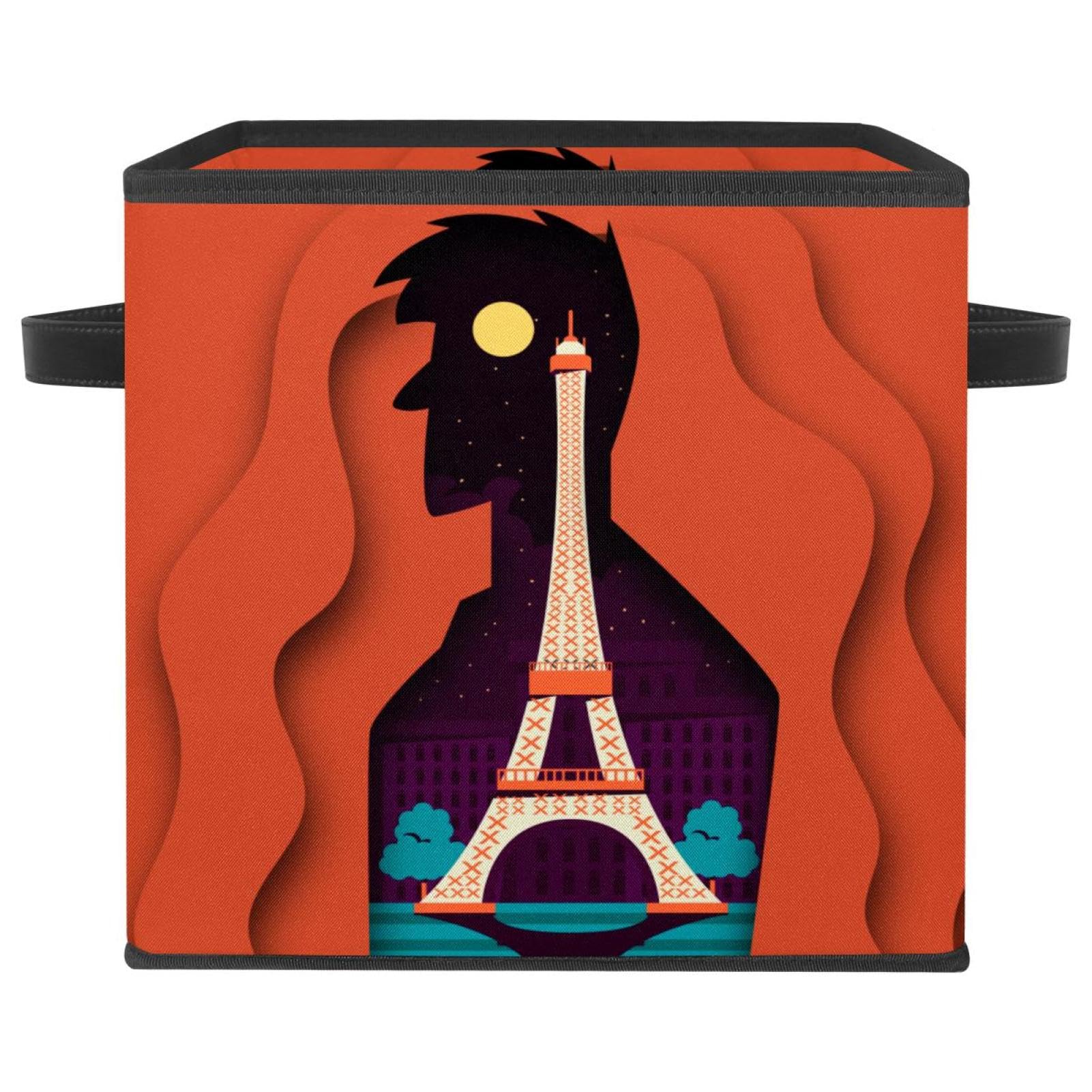 Boîte de rangement pliable en tissu Tour Eiffel Paris pour placard