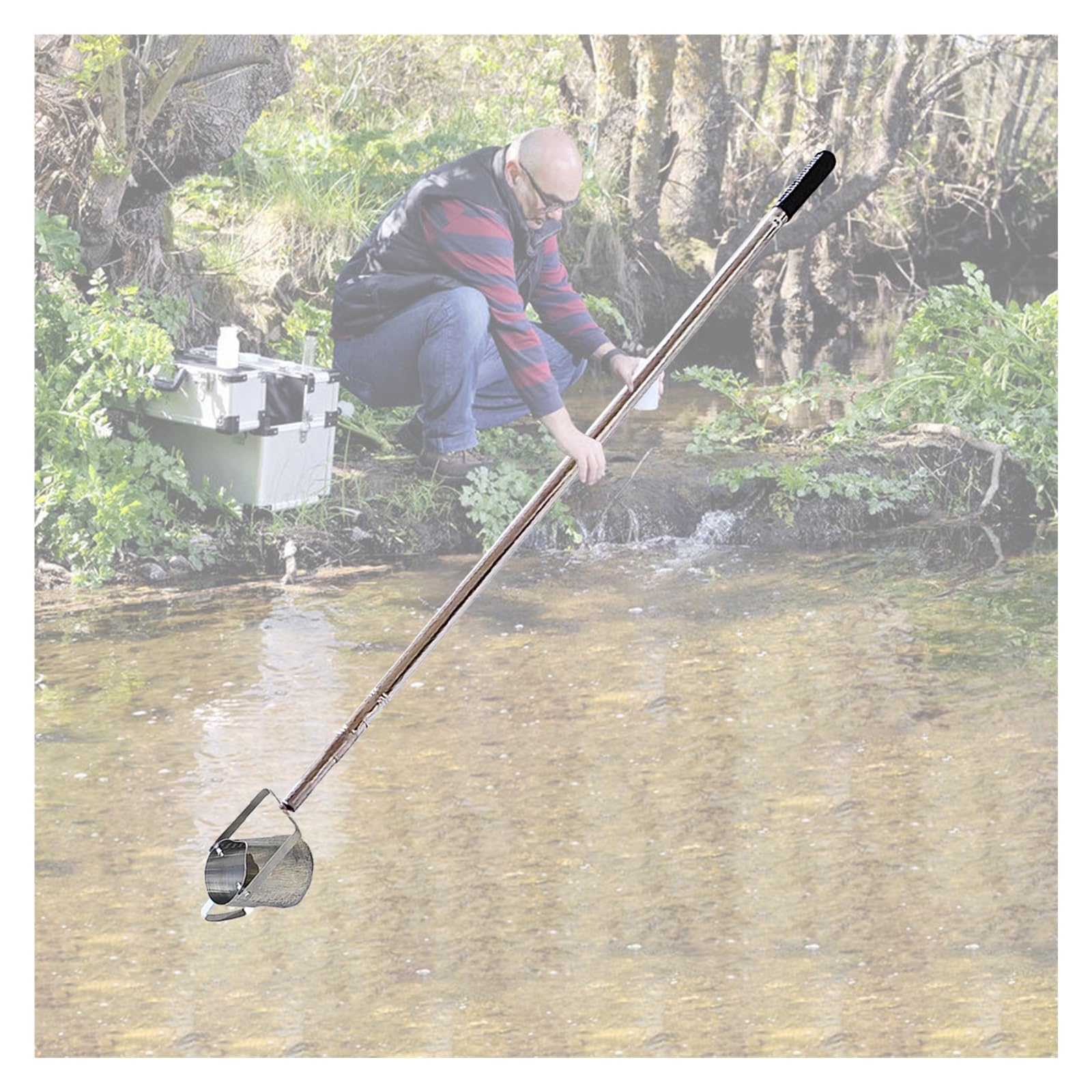 Genérico Varilla telescópica para muestreo de Agua: cucharón de Laboratorio Ajustable de 500 ml/1000 ml y cucharón Graduado para muestras, Longitud de 60-150 cm, Ideal para la recolección y análisis