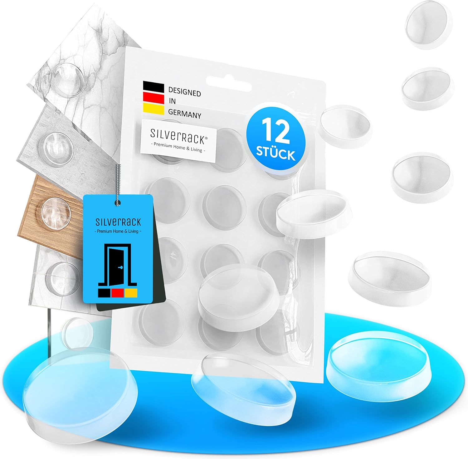 10 Stück Türstopper Selbstklebend - 40mm Silikonpuffer Für Wandschutz