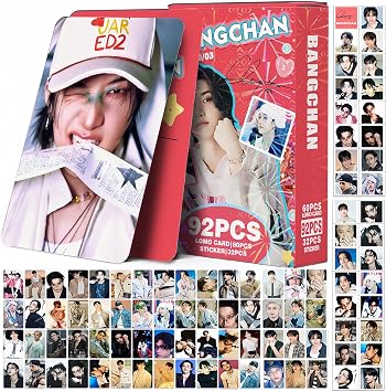 PYAJUU Stray Kids Photocards DO IT Album Photo Cards Straykids Postcard 2026 Lomo Cards Stray Kids Stickers Gift Merch For STAY KPOP Gift Box Set BANGCHAN RED