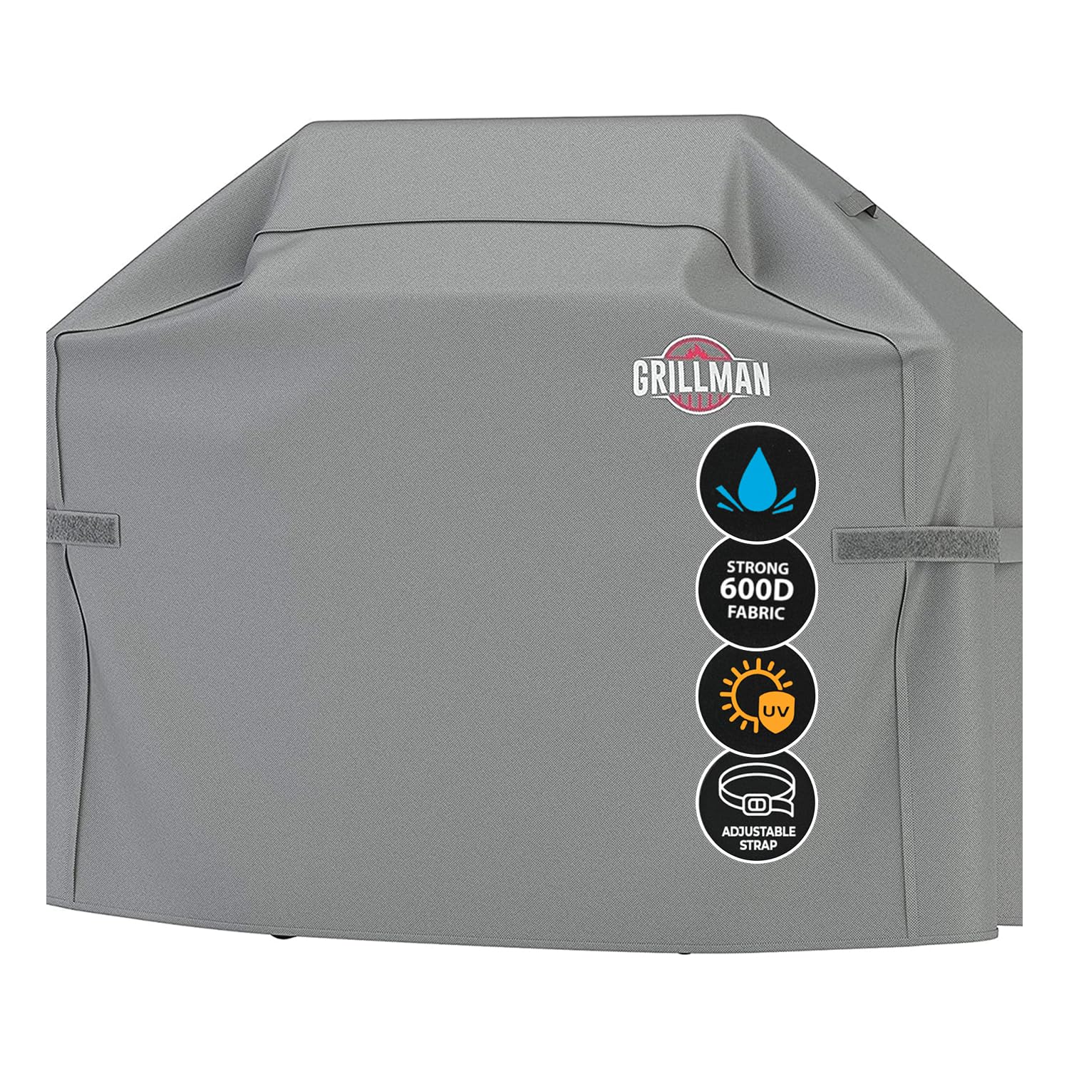 Grillman Premium Copertura per Barbecue a Gas per Weber, Brinkmann, Char Broil ETC. Resistente agli Urti, ai Raggi UV e all'Acqua (132 cm, Grigio)