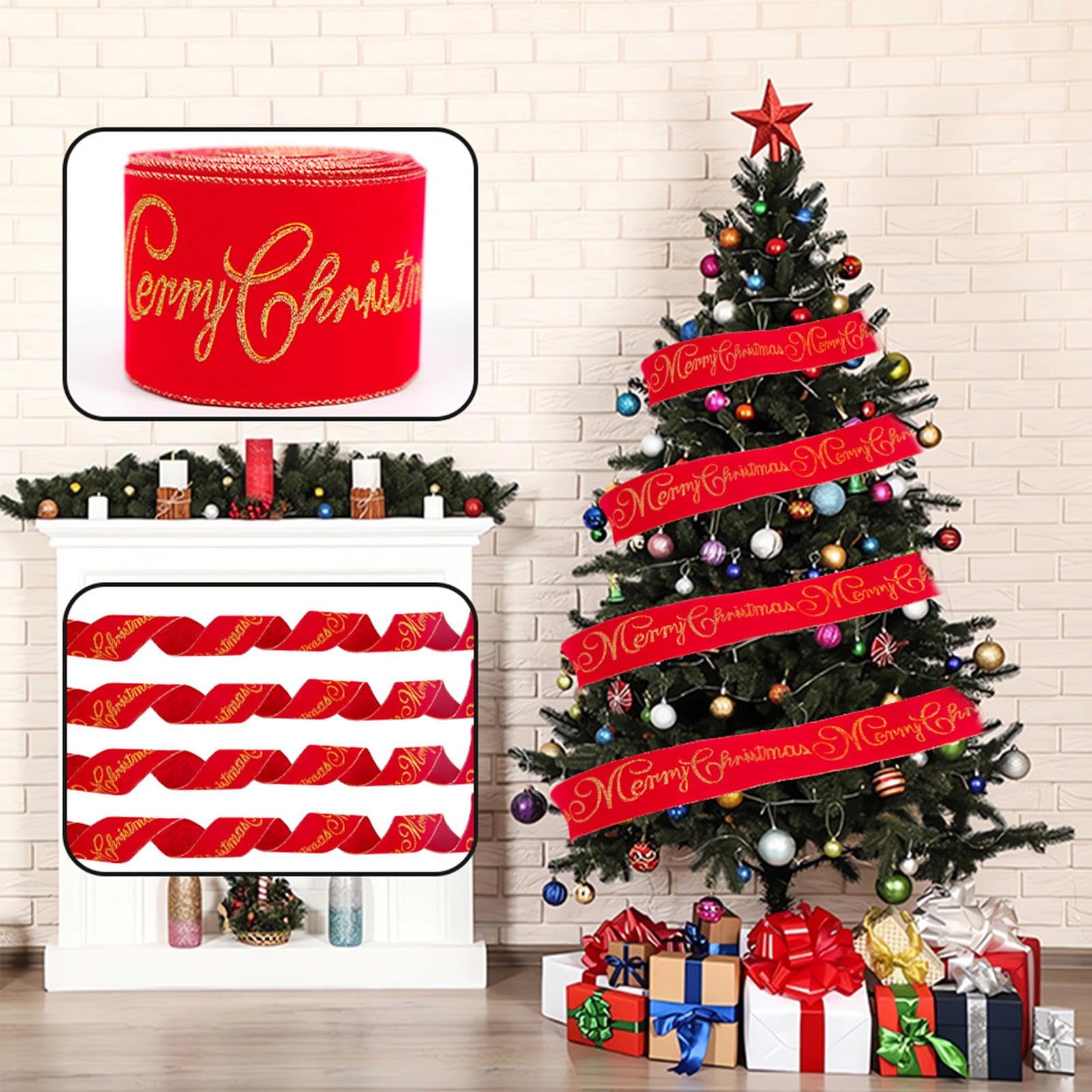 クリスマス用リボン計り売り Amazon.co.jp: Jinprewq クリスマスツリーデコレーション用リボン