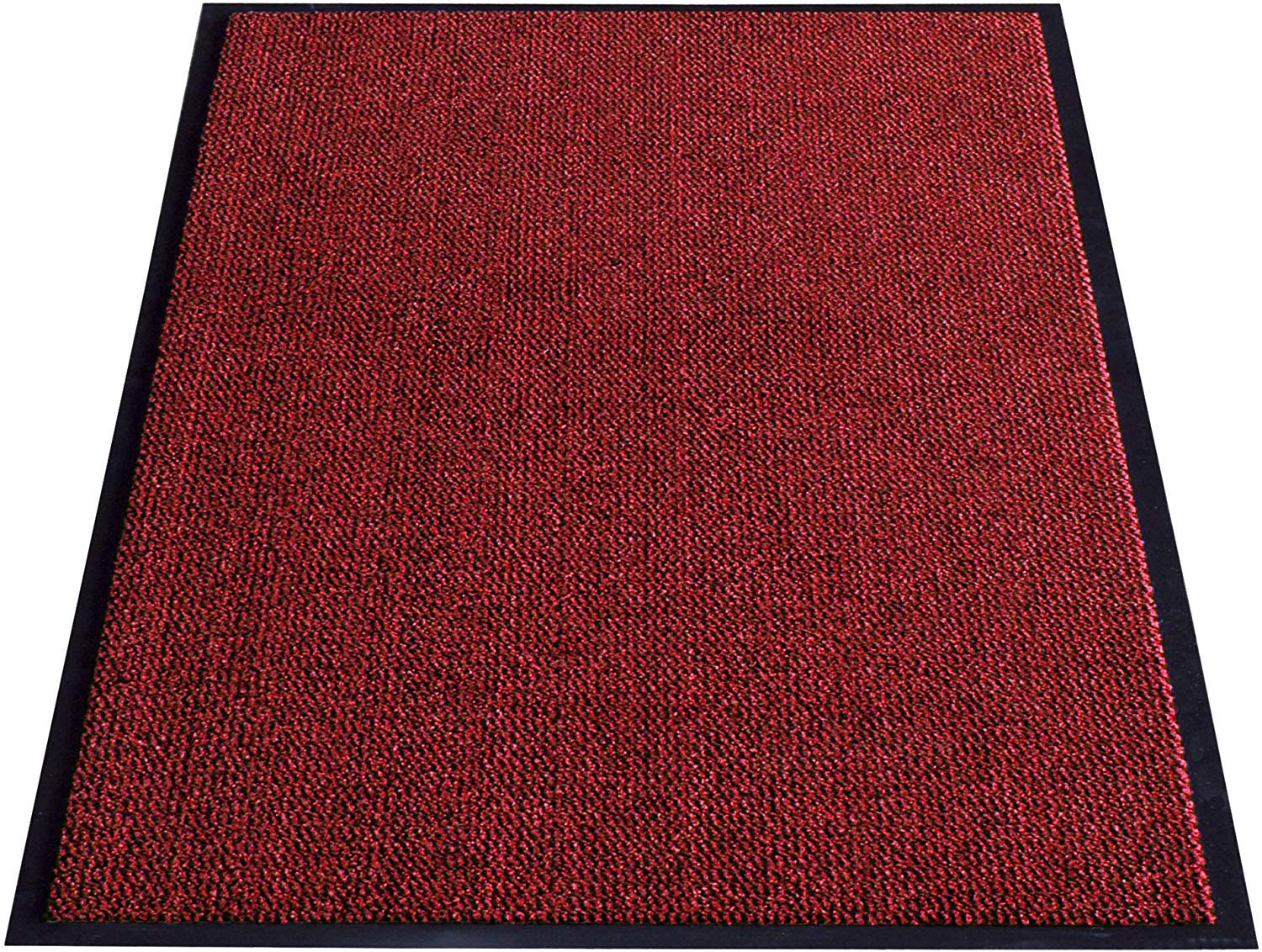 TrendMakers Machine Washable Wine Red/Black Heavy Quality Non Slip Hard Wearing Barrier Mat/Dirt Trappers. Available in 8 sizes (80cm x 120cm) — image 1