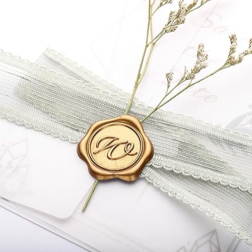 Miniatura 5 de Yoption Calcomanías adhesivas de cera con letra del alfabeto W, paquete de 100 calcomanías para sellos de cera de letras, sellos de sobre,