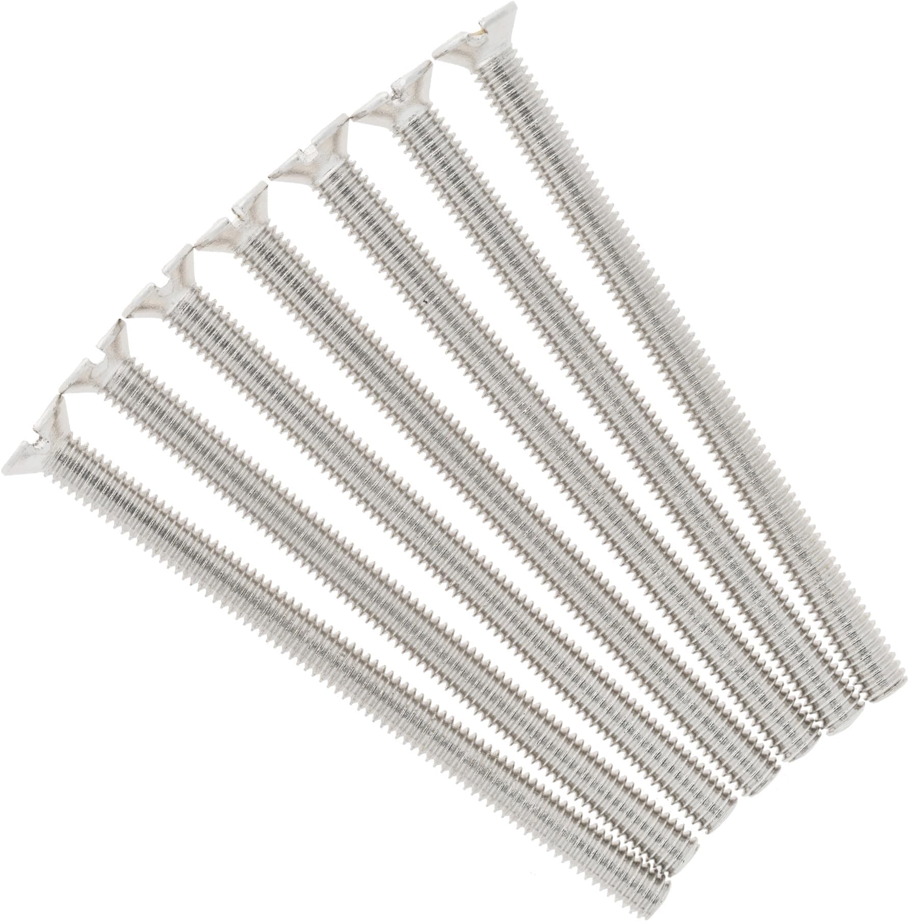 M3.5 x 50mm Electrical Socket Screws Flat Head (20 Pack) Long Silver Chrome Finish Screws for Light Switch, Plug, Faceplate, Flat Plate & Deep Backbox - Premium Nickel Plated Steel