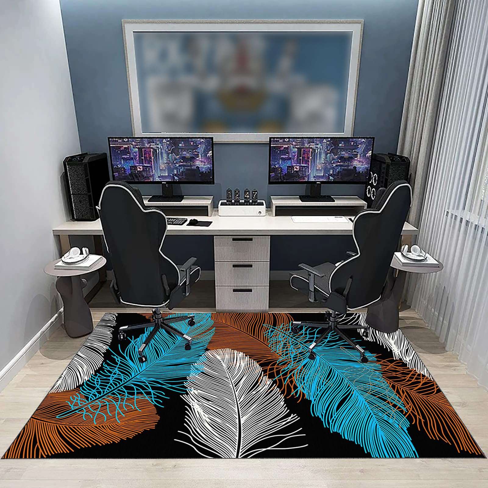 JaevKwzy Office Chair Mats for Hardwood Floors Gaming Chair Mat for Office Carpet Chair Mats Non Slip Floor Protector Mat for Chairs Desk Chairmats Office Floor Protector mat 120 x 160 cm - Image 2