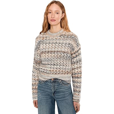 Madewell Fawn Open Stitch Stripe Pullover sandstone spacedye