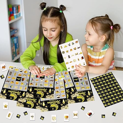 Miniatura 5 de HOWAF Tarjetas de juego de bingo de Ramadan Kareem, juegos de bingo de fiesta de Eid Mubarak para niños, decoraciones de fiesta de Ramadán Mubarak,