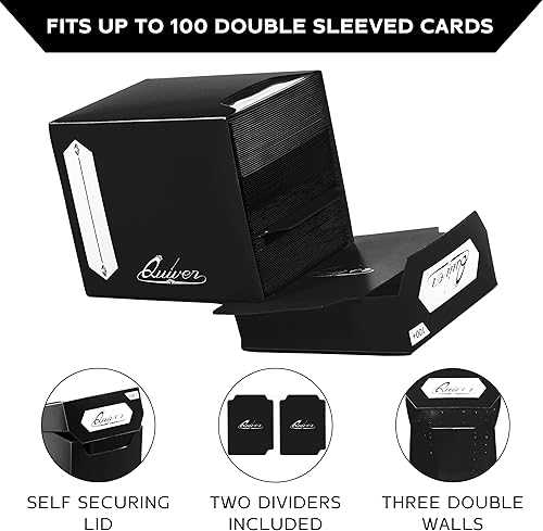 Miniatura 2 de Quiver Time Paquete de cartas coleccionables negras para cartas coleccionables y fundas para cartas, compatible con Magic The Gathering Cards y