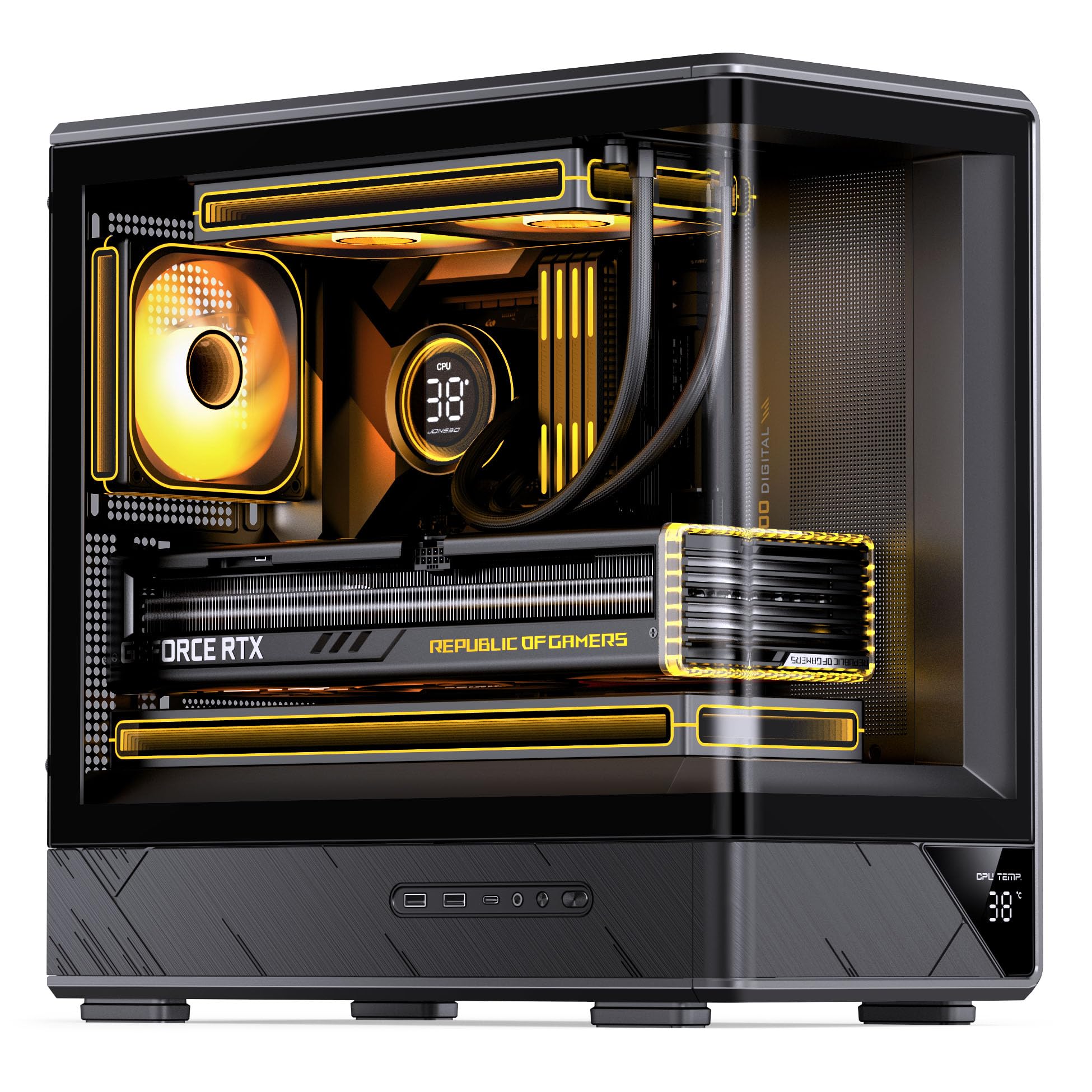 Jonsbo D200 Midi-Tower mATX Gaming Case - Black