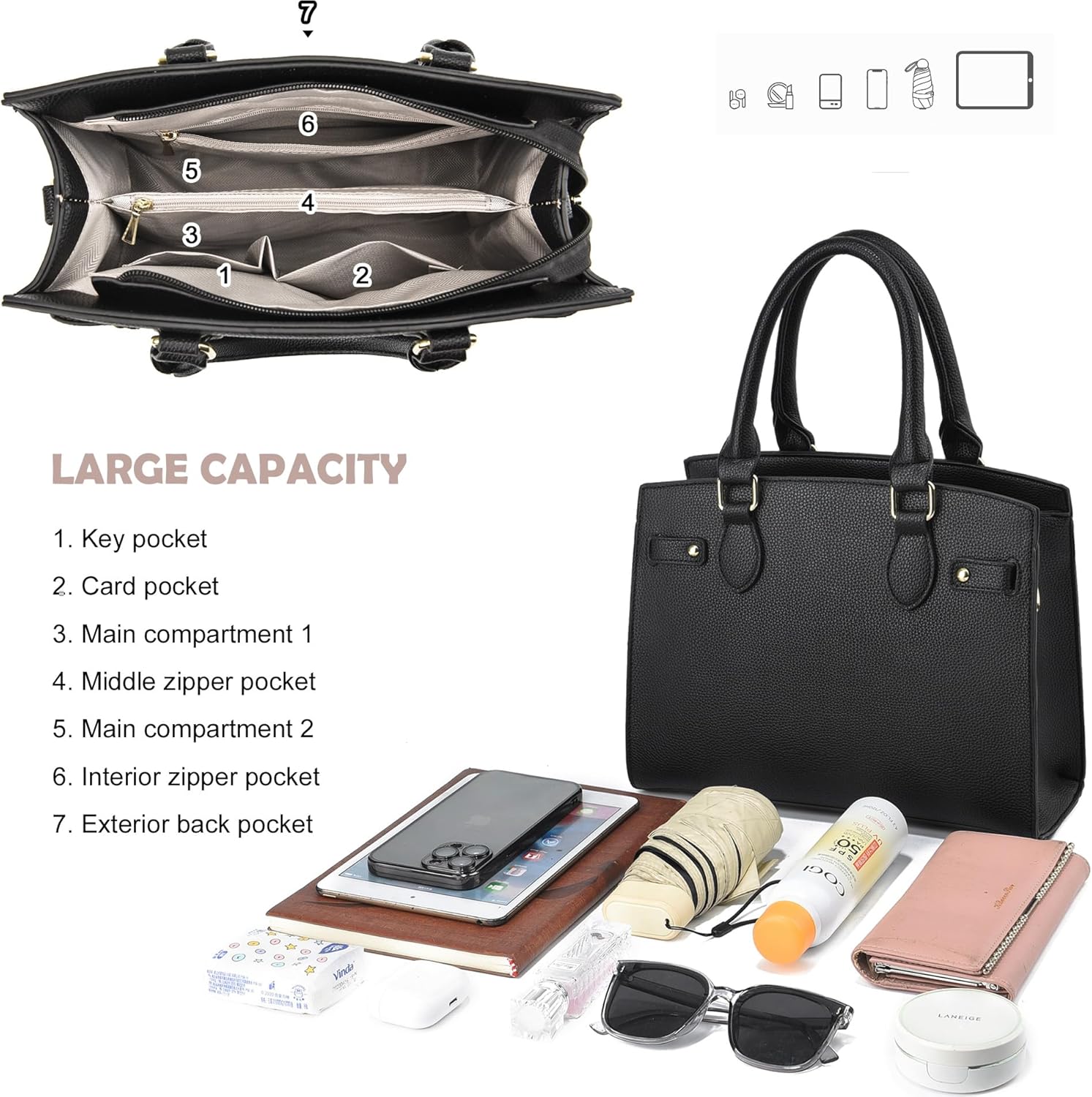 Purses and Handbags for Women Satchel Fashion Ladies Top Handle Shoulder Tote Bags