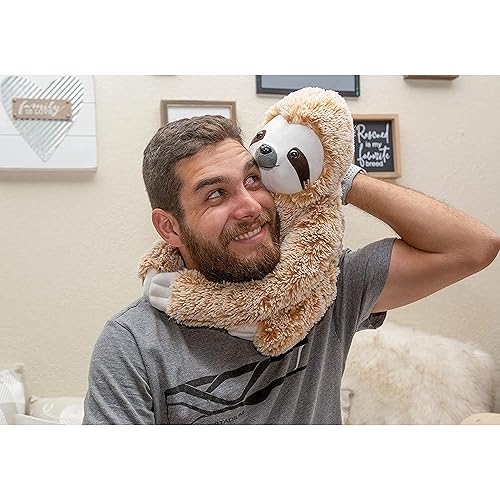 Miniatura 9 de Realistic Sloth Stuffed Plush Toy Animal - Cuddly, Huggable, Silky Fur - Cute Brown Three Toed Sloth for Girlfriend Birthday Gift