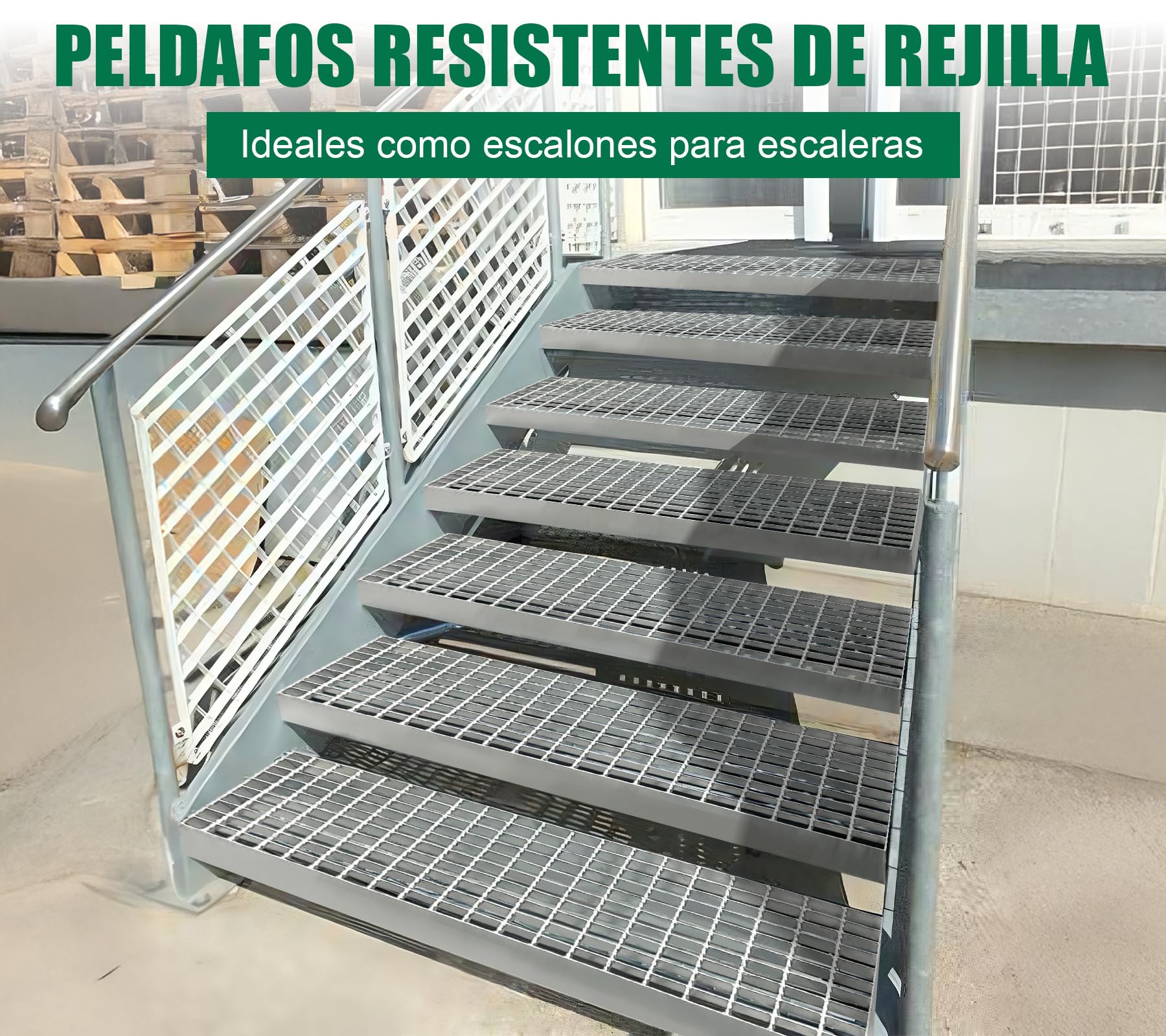 Rejilla de 1000 x 300 x 30 mm, galvanizada, B125, rejilla estándar de construcción, rejilla de acero galvanizado en caliente para canalones de drenaje y calzadas, garaje, escaleras de