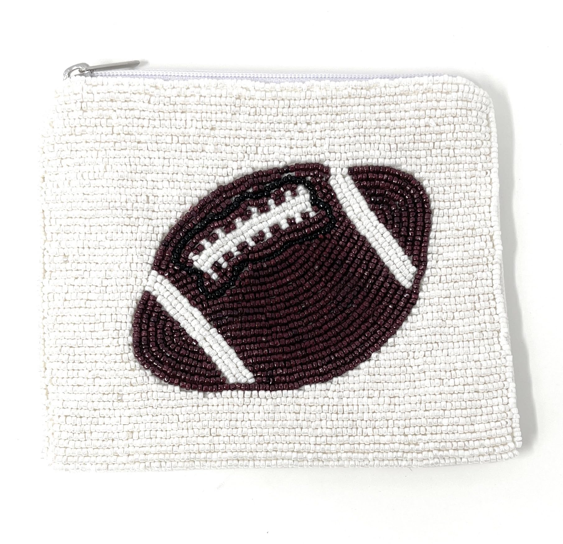 Football Beaded Purse Pouch, Coin Purse, Coin Pouch, Small Wallets, Gift Card Pouch, Birthday Gifts, Football Fans Gifts