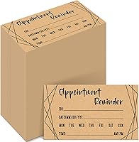 Vista 9 de Geyee 400 tarjetas de citas de papel kraft para recordatorios de citas a granel para clientes comerciales, dentistas, terapeutas, médicos