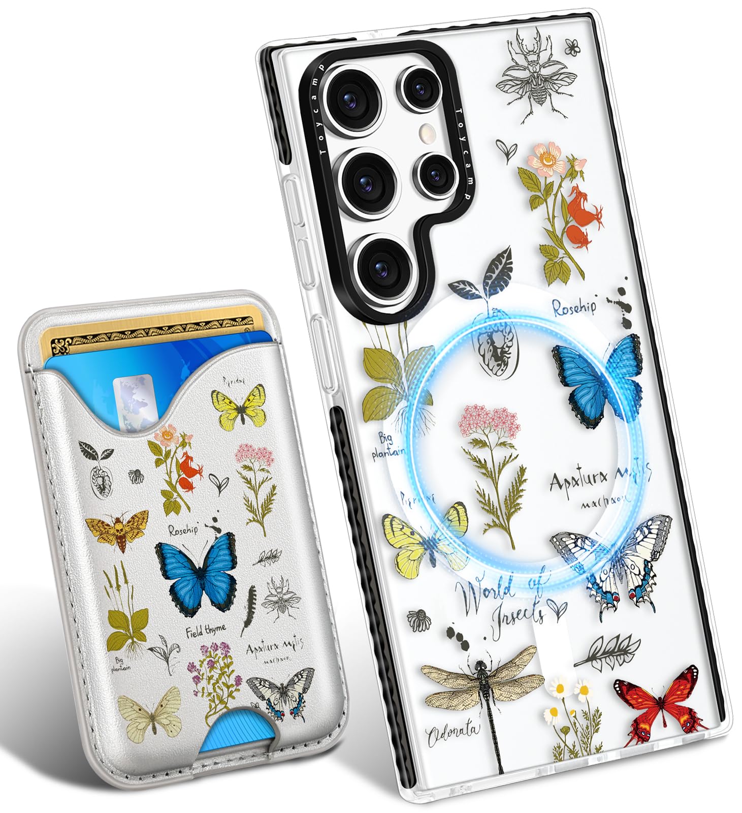 Toycamp for Samsung Galaxy S24 Ultra Case - Compatible with Magsafe Credit Card Holder Wallet Magnetic Girls Cute Girly Teens Aesthetic Unique Design