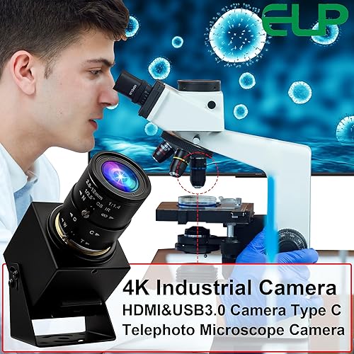Miniatura 7 de ELP Cámara web USB3.0 4K 60fps - Salida HDMI para TV/Monitor - Zoom manual - Cámara de PC de alta velocidad para videoconferencia - Enfoque variable