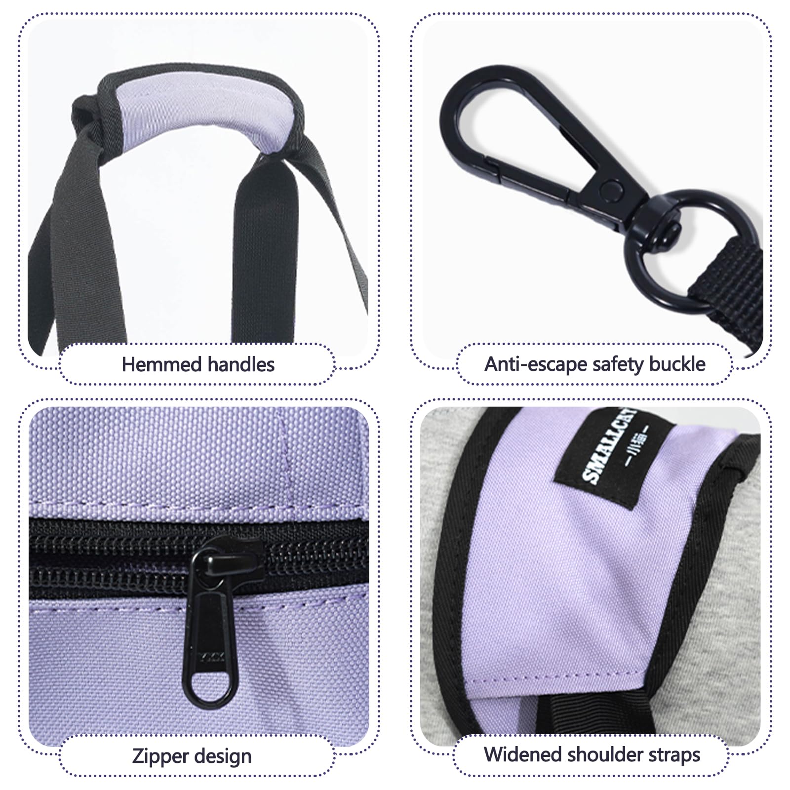 Galatée Borsa Da Trasporto Per Gatti, Borsa Da Viaggio Per Animali Domestici, Borsa Per Cani Approvata Dalle Compagnie Aeree, Con Finestra a Rete, Per Passeggiate e Arrampicate All'Aperto(Viola)