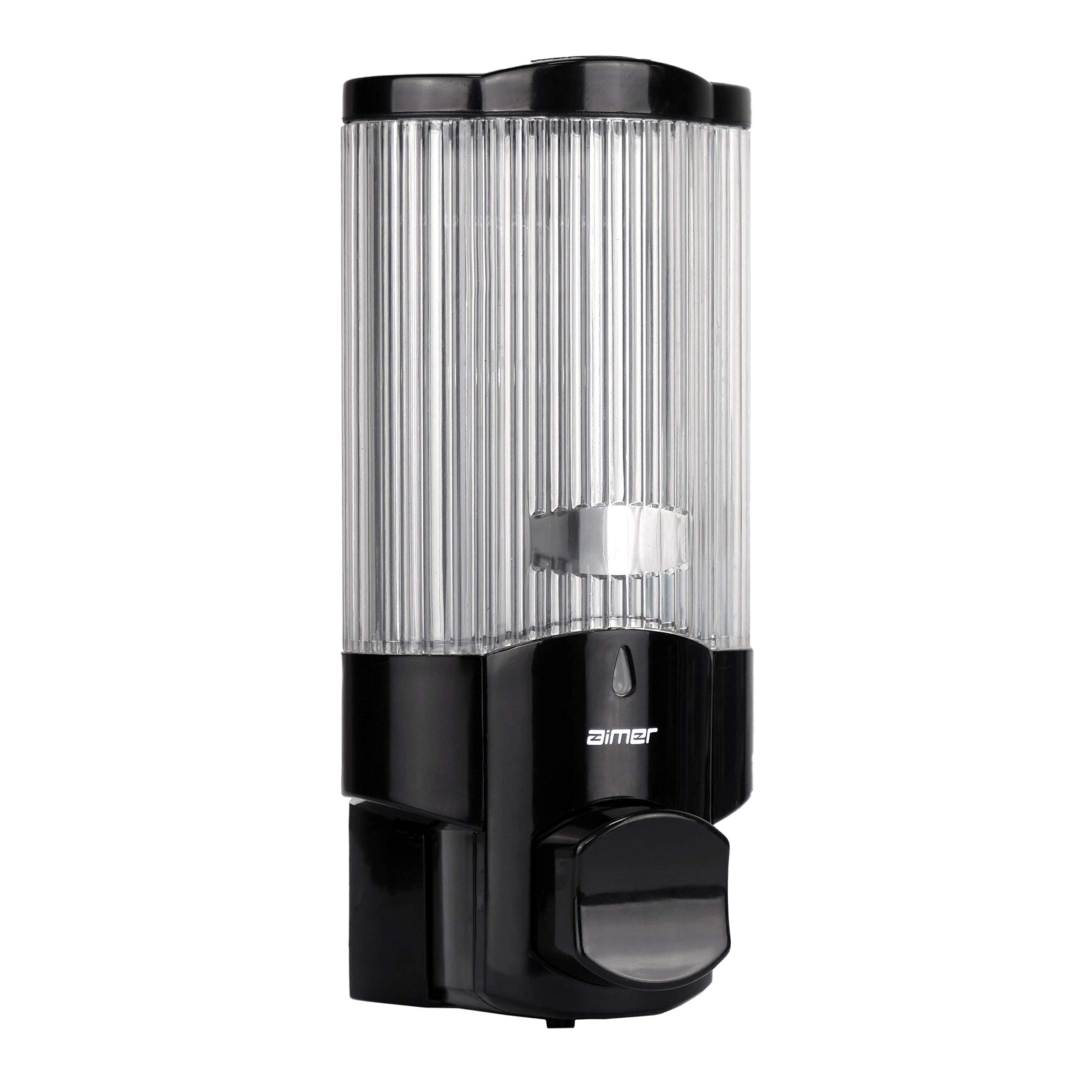 Washroom Hub Black Liquid Hand Soap Dispenser – 350Ml – Wall Mounted With Fixings – Soap, Shampoo, Body Wash, Hand Sanitizer