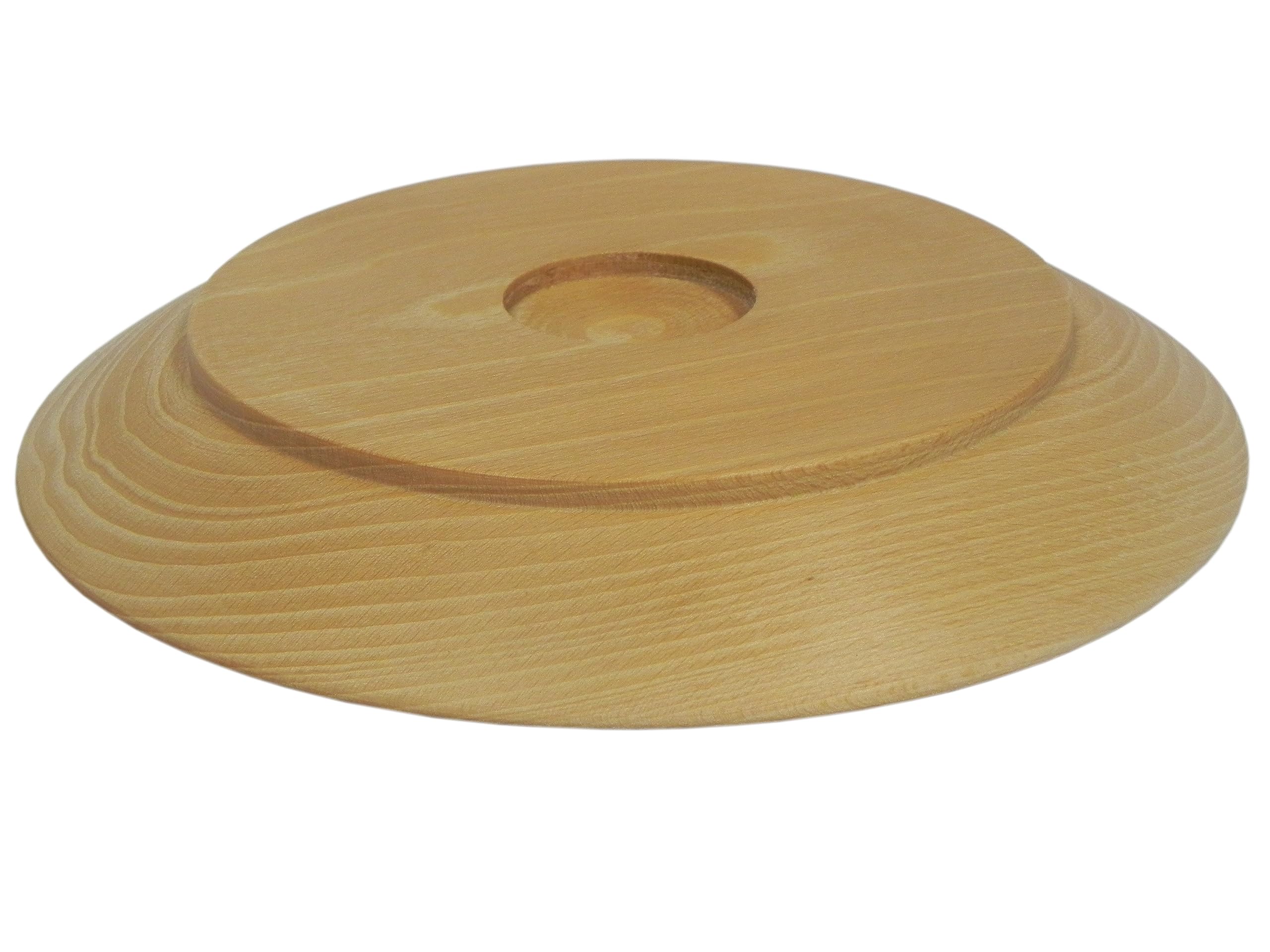 Wooden World - Un set di piatti decorativi in ​​legno per servire cibi e antipasti - 25 cm & 30 cm
