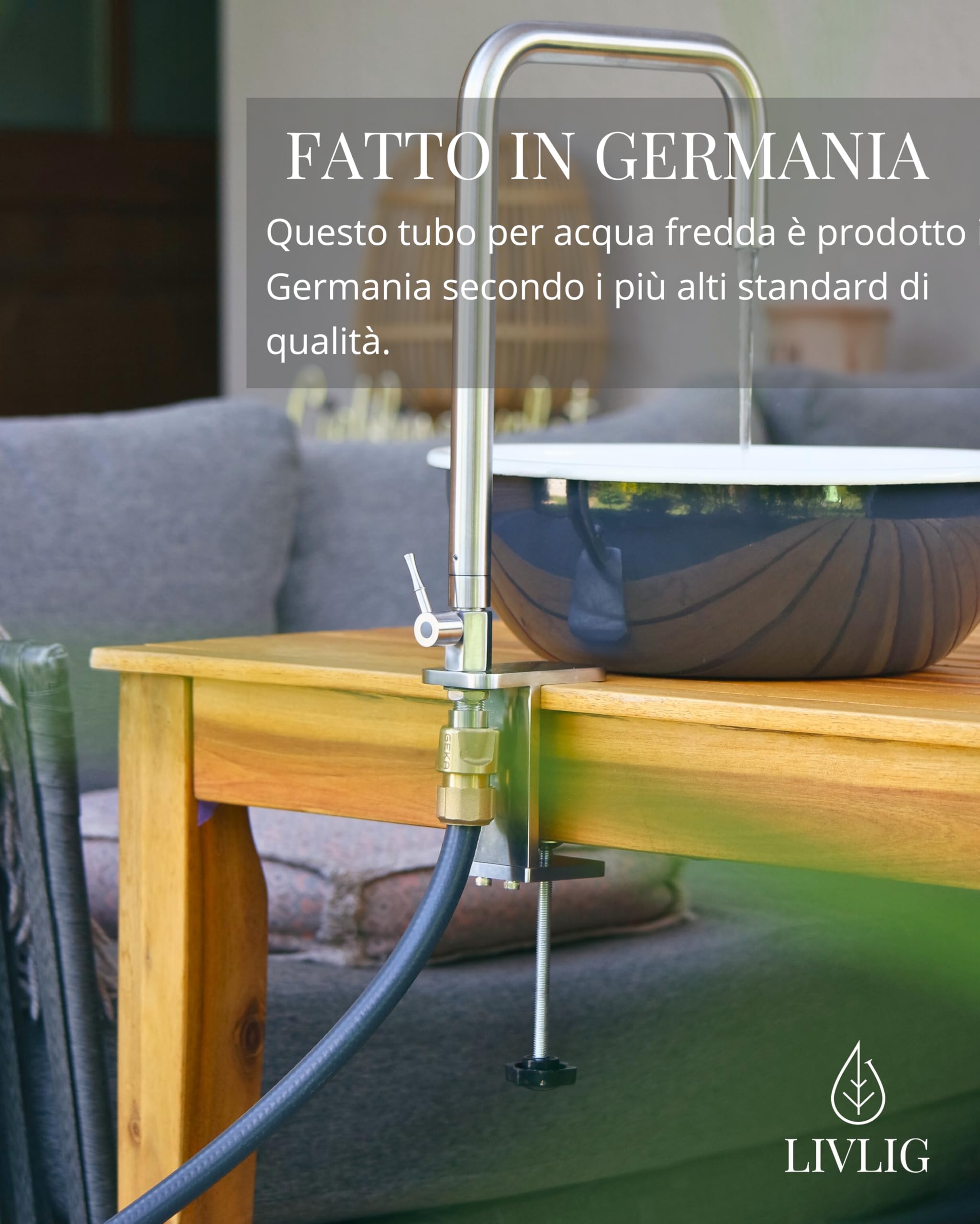 LIVLIG Tubo per Acqua 10 m 1/2 Pollice con raccordi, Tubo per Acqua Dolce per Campeggio, Cucina all'aperto o riempimento della Piscina, Tubo per Uso nel Settore dell'Acqua Potabile, Antracite