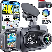 ROVE R2-4K Dual PRO Dash Cam Front and Rear, True 4K+2K Dash Camera for Cars, STARVIS 2 IMX678 + IMX675 Sensors, Free 128GB Card + CPL, WiFi 6 - up to 30MB/s Download Speed, 3" IPS, 24Hr Parking Mode