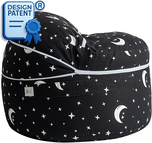 Miniatura 6 de 2 tamaños en 1 puf grande de almacenamiento de animales de peluche, otoman XL Jumbo para juguetes suaves, juguetes de peluche, organizador de puf