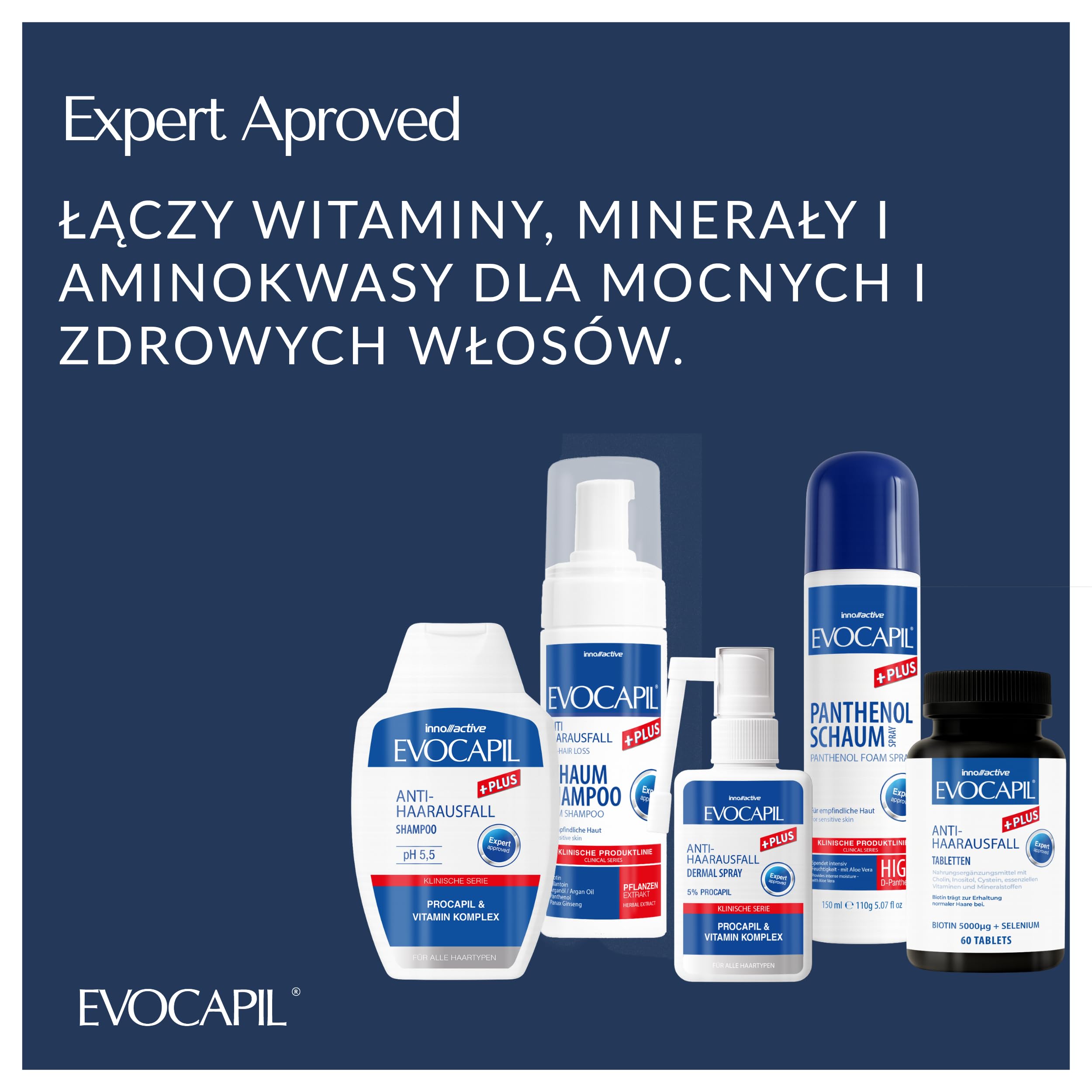 3 LOT Evocapil Plus Intensywna wzmocniona formuła po przeszczepie włosów (3 x 60)