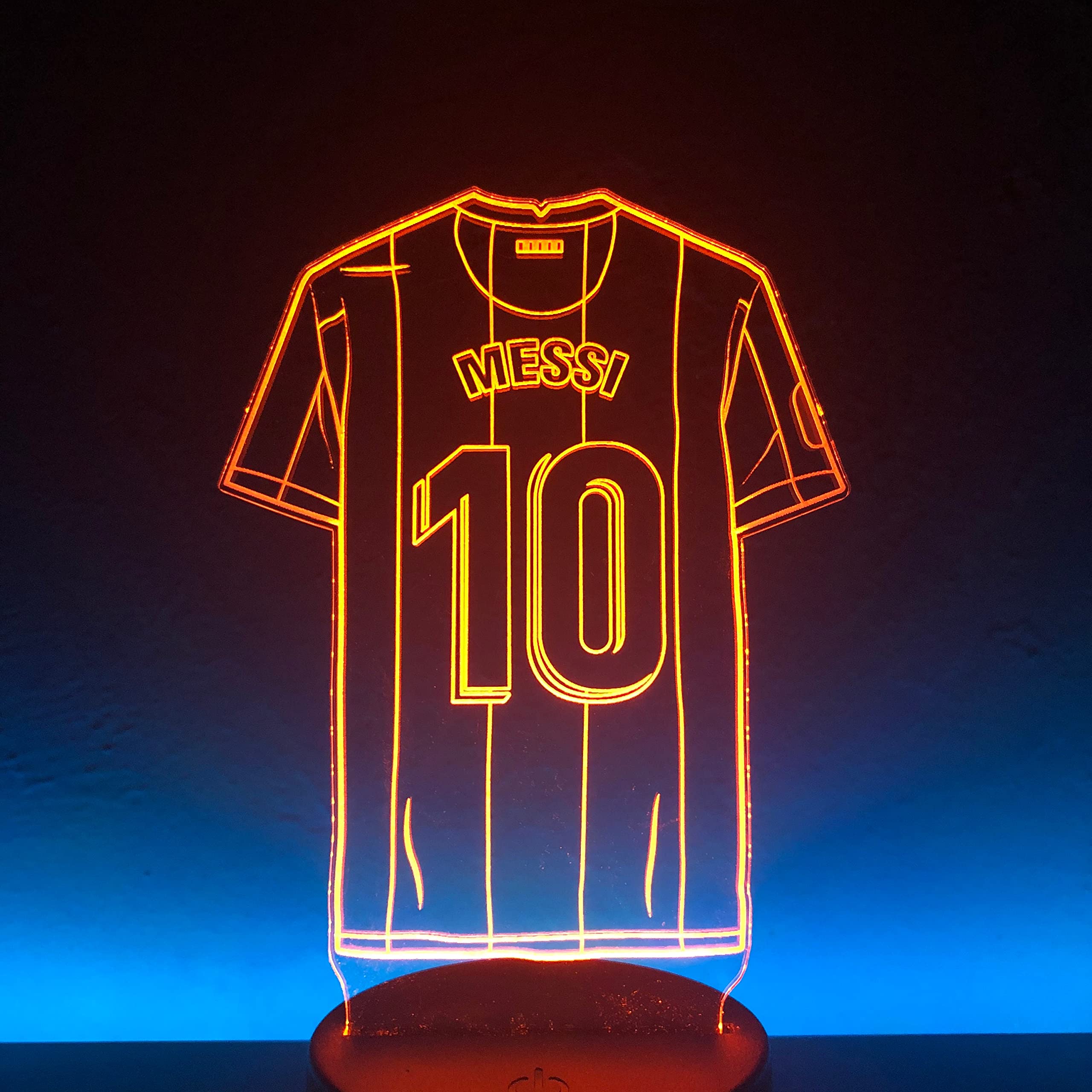Five Major League Football Messi 10 3D LED Multicolor Night Light Touch 7/16 Color Remote Control Illusion Light Visual Table Lamp Gift Light Team (FTCLUB59)