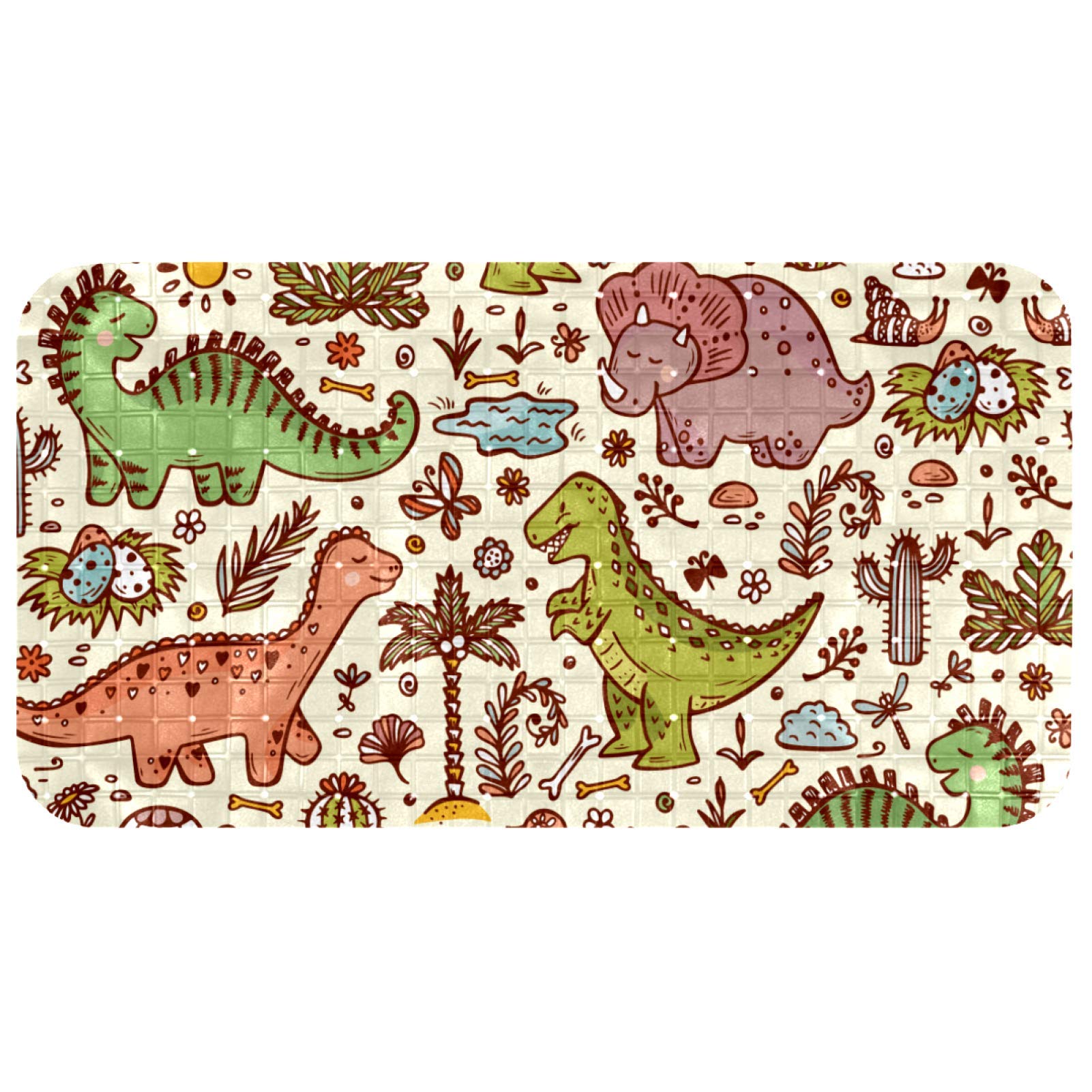 Tapis de bain long anti-glisse à ventouses Bennigiry contre l'eau stagnante 37x67